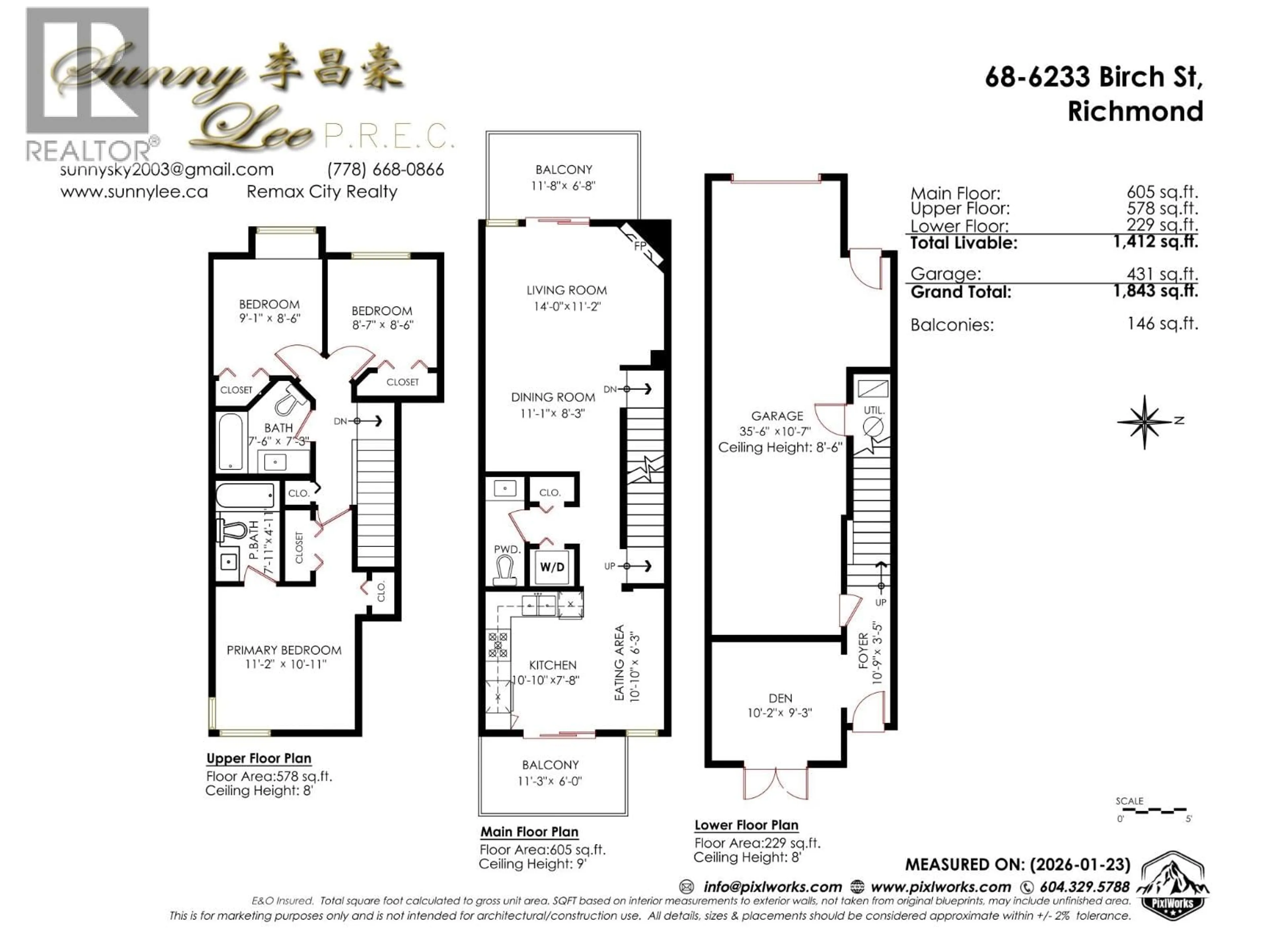 Floor plan for 68 - 6233 BIRCH STREET, Richmond British Columbia V6Y4H3