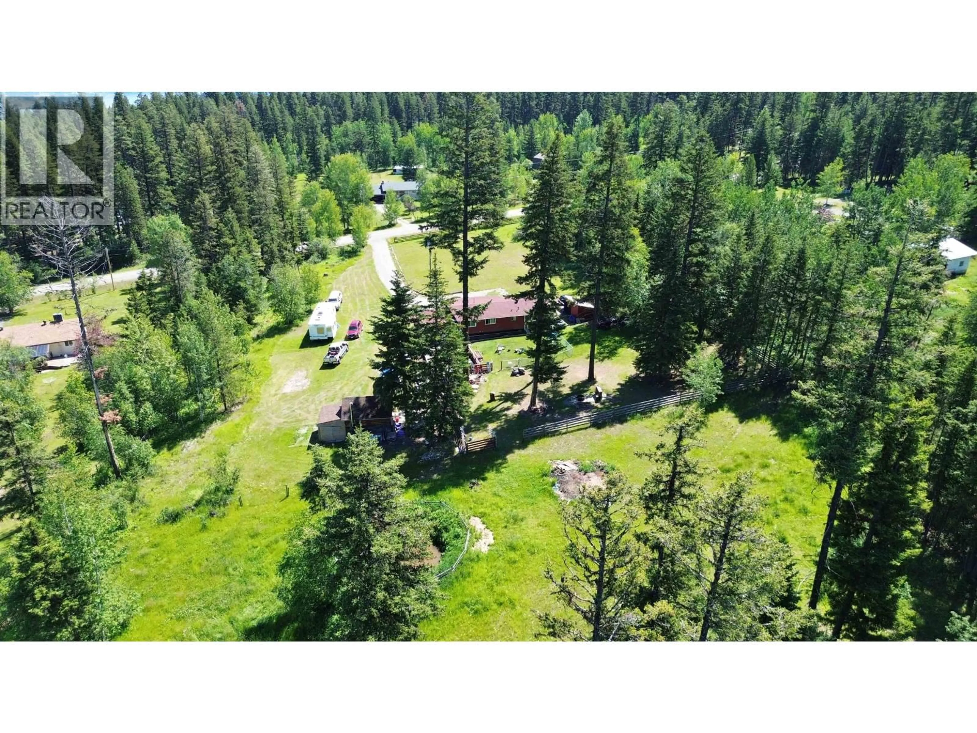 A pic from outside/outdoor area/front of a property/back of a property/a pic from drone, forest/trees view for 1414 KALLYN ROAD, Williams Lake British Columbia V2G4Y1