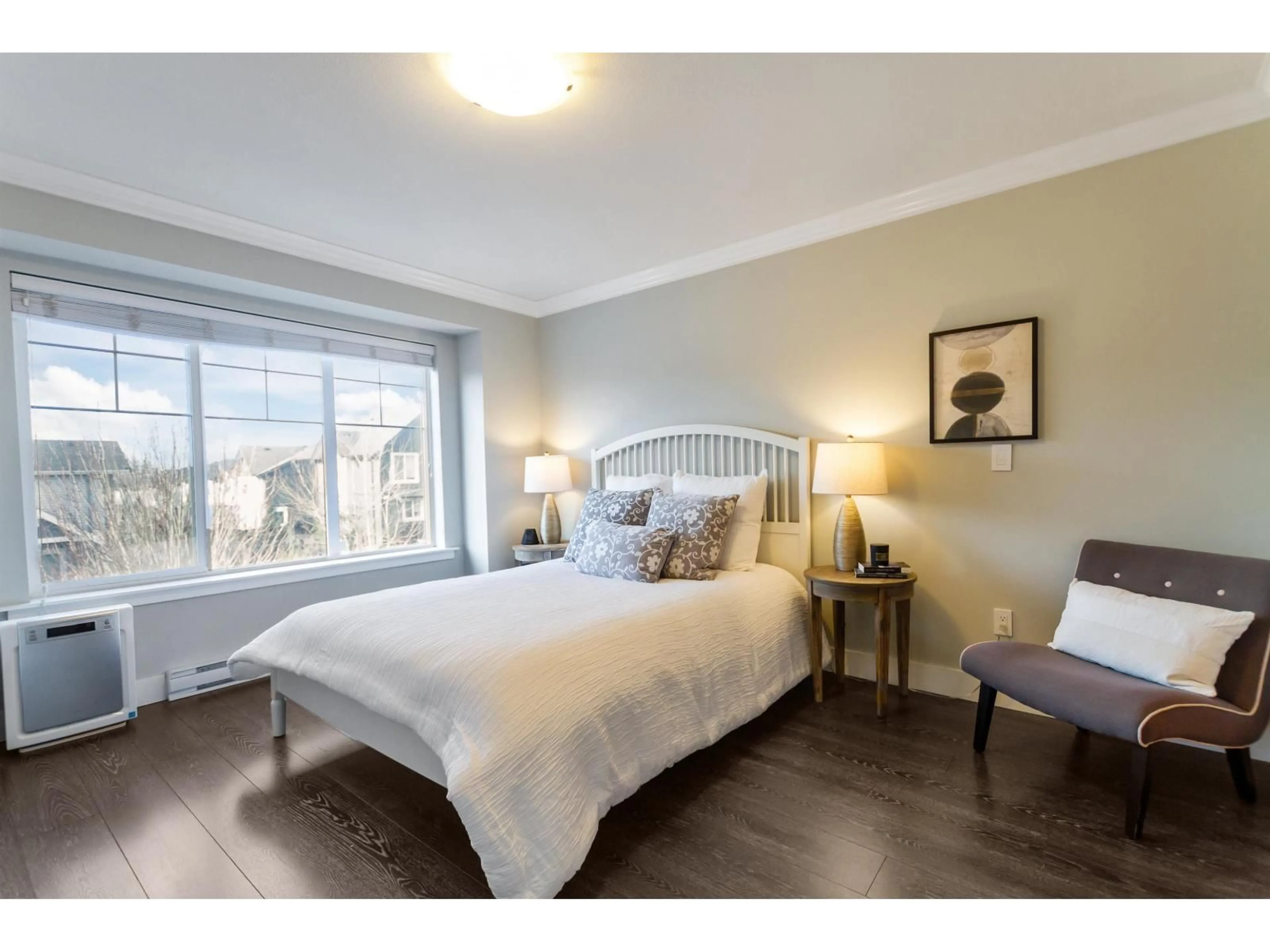 Bedroom with bed, wood/laminate floor for 35 - 7686 209 STREET, Langley British Columbia V2Y0R5