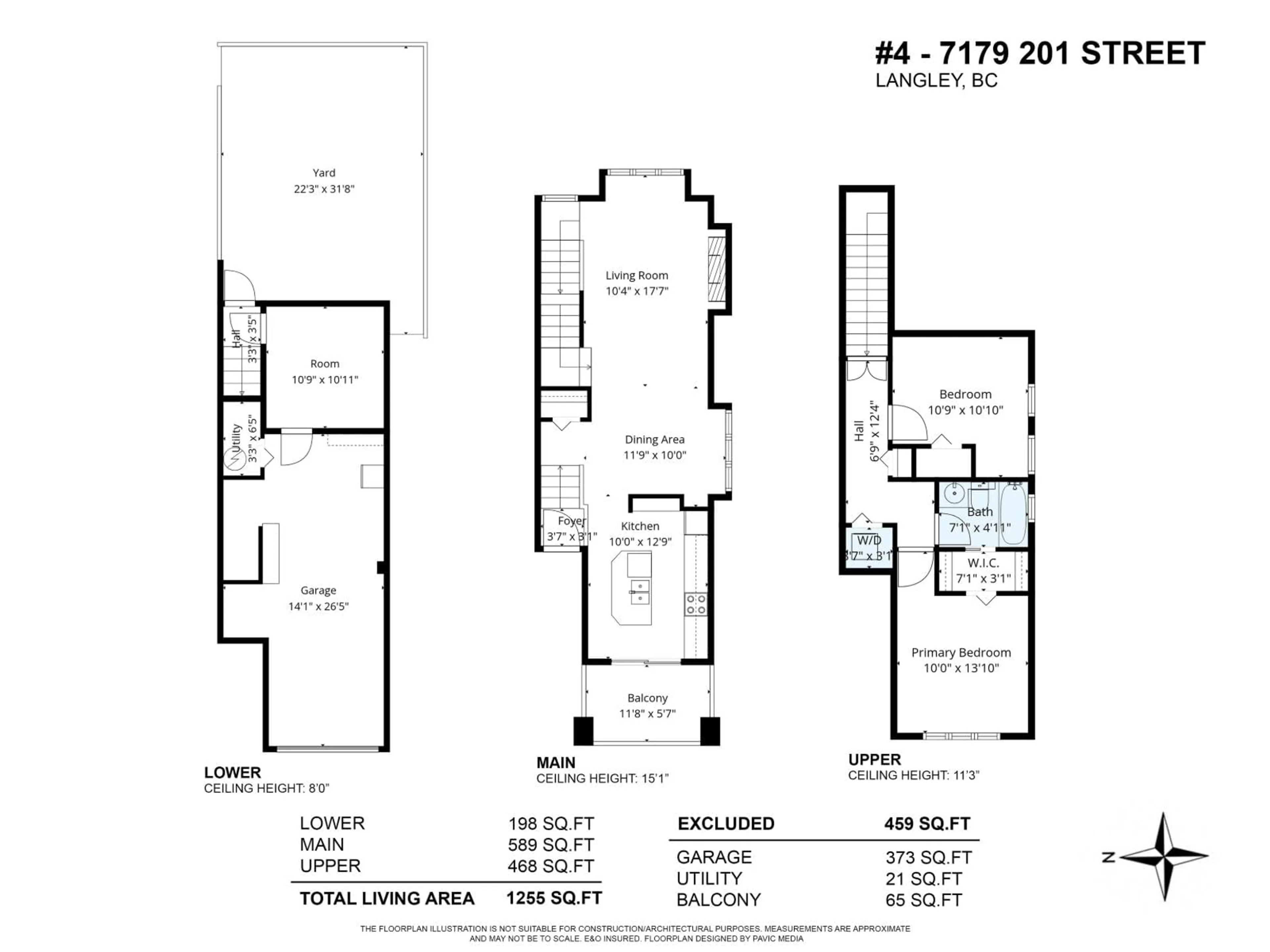 Floor plan for 4 - 7179 201 STREET STREET, Langley British Columbia V2Y2Y9