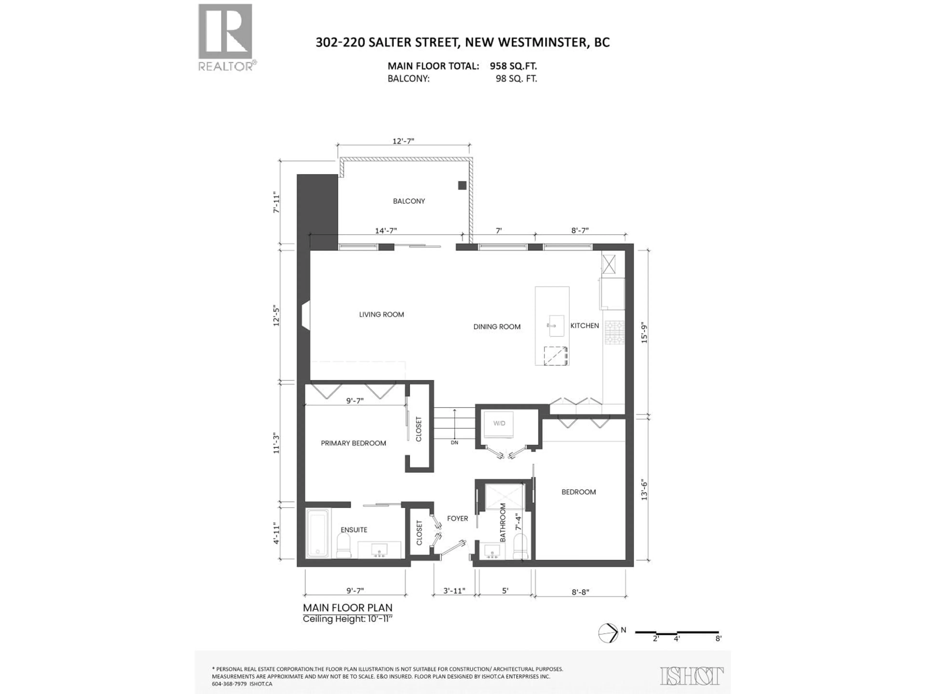Floor plan for 302 - 220 SALTER STREET, New Westminster British Columbia V3M0H4
