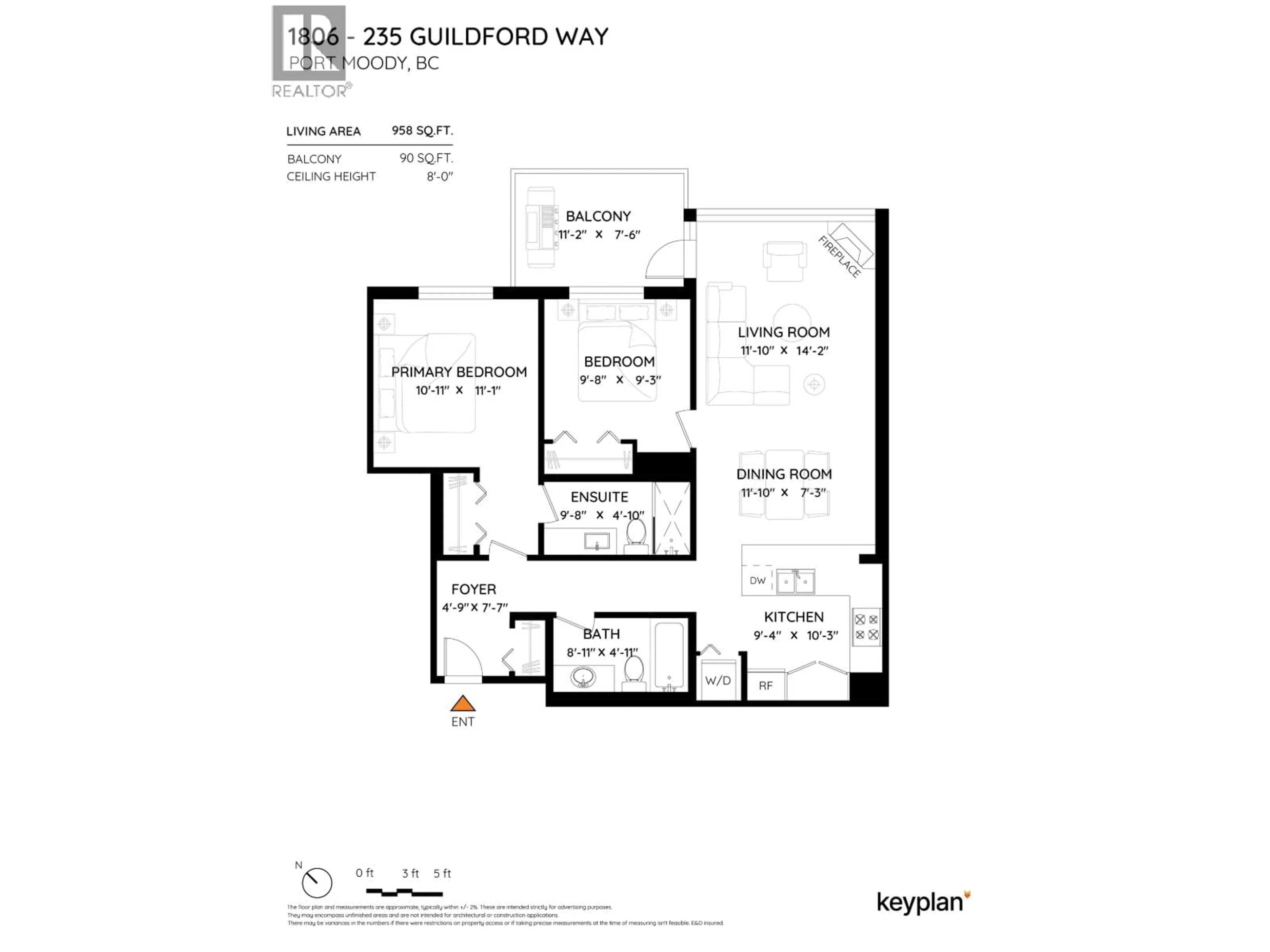 Floor plan for 1806 - 235 GUILDFORD WAY, Port Moody British Columbia V3H5L8