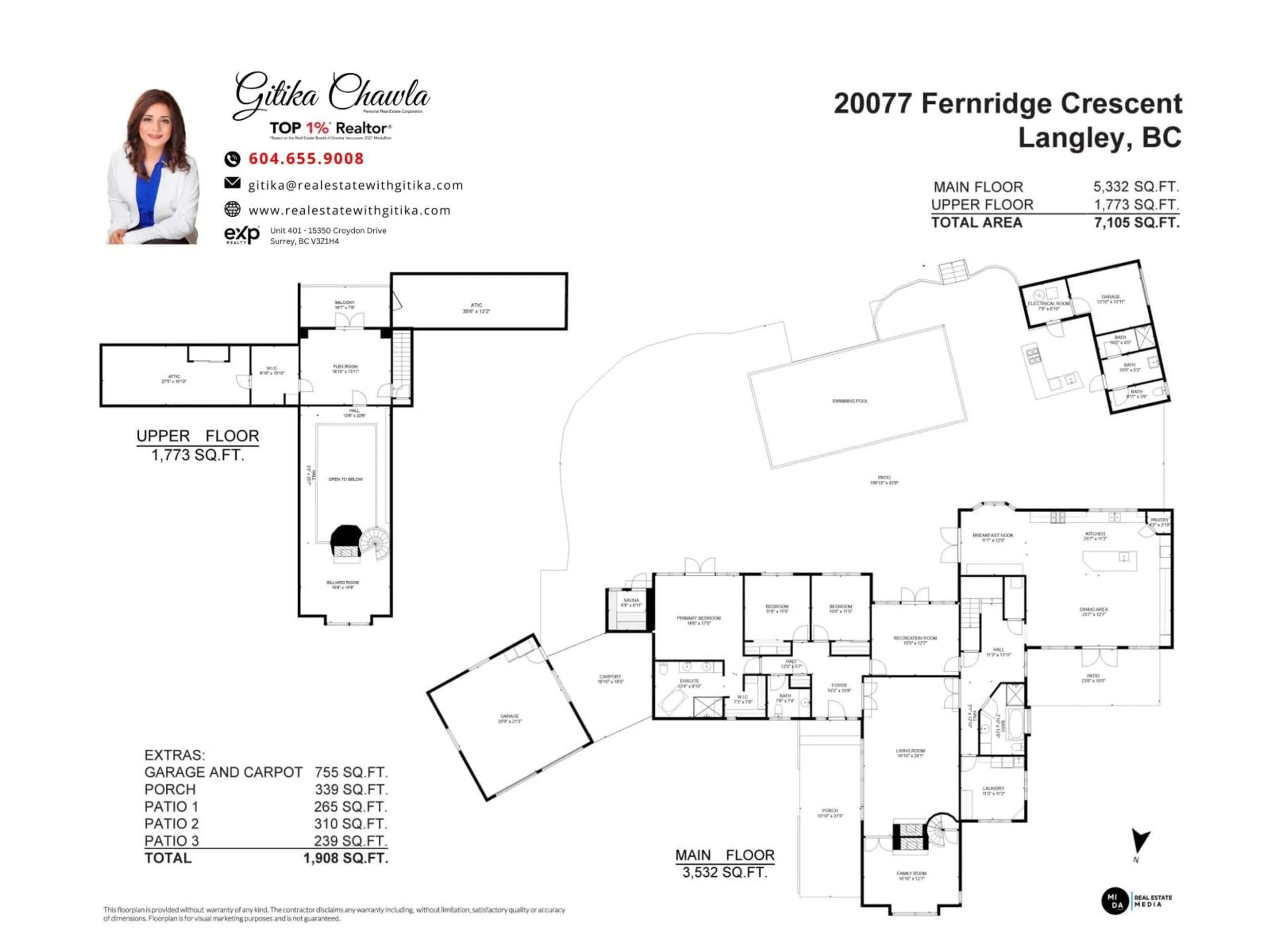 Floor plan for 20077 FERNRIDGE CRESCENT, Langley British Columbia V2Z1X4