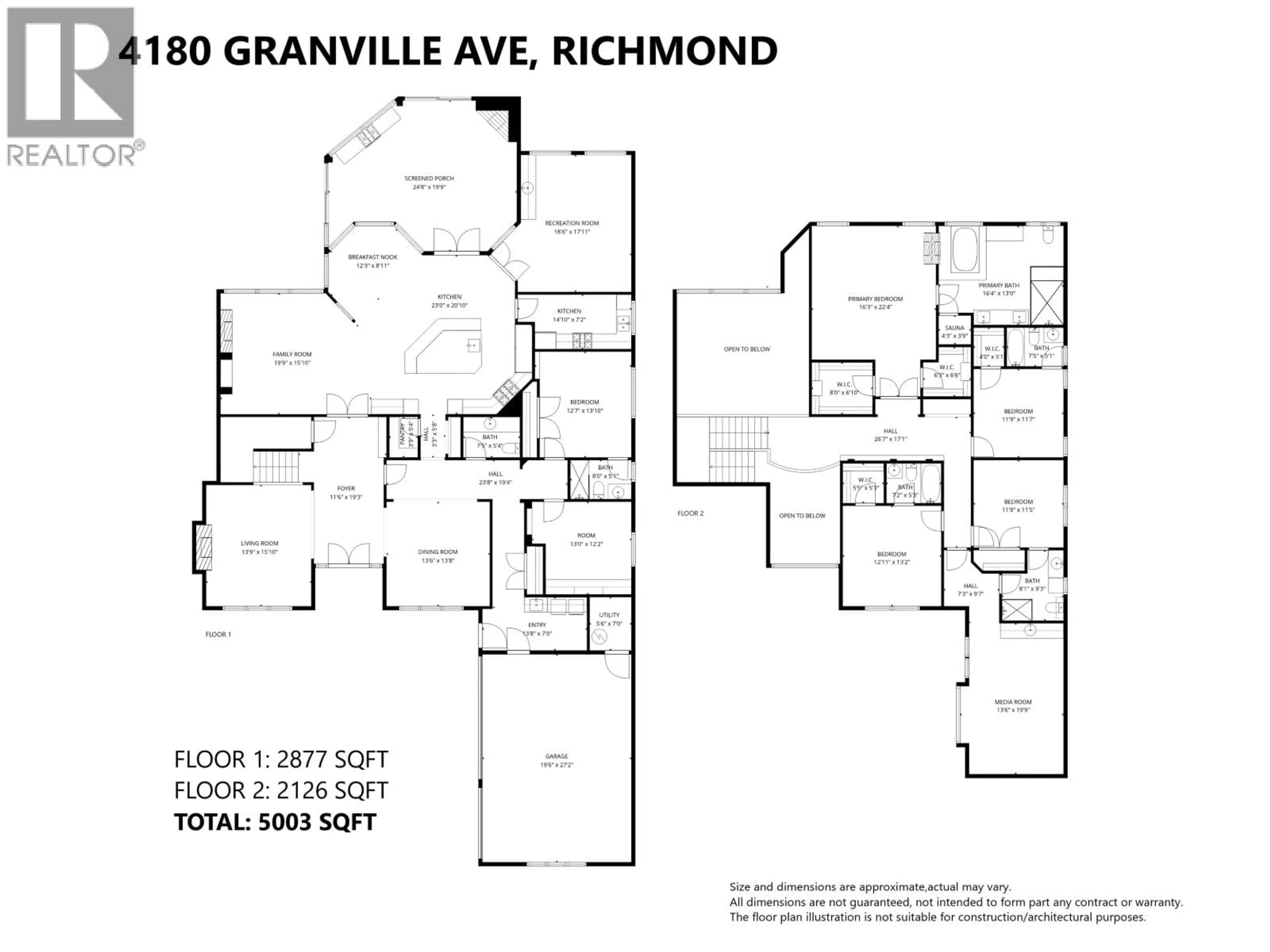 Floor plan for 4180 GRANVILLE AVENUE, Richmond British Columbia V7C1E4