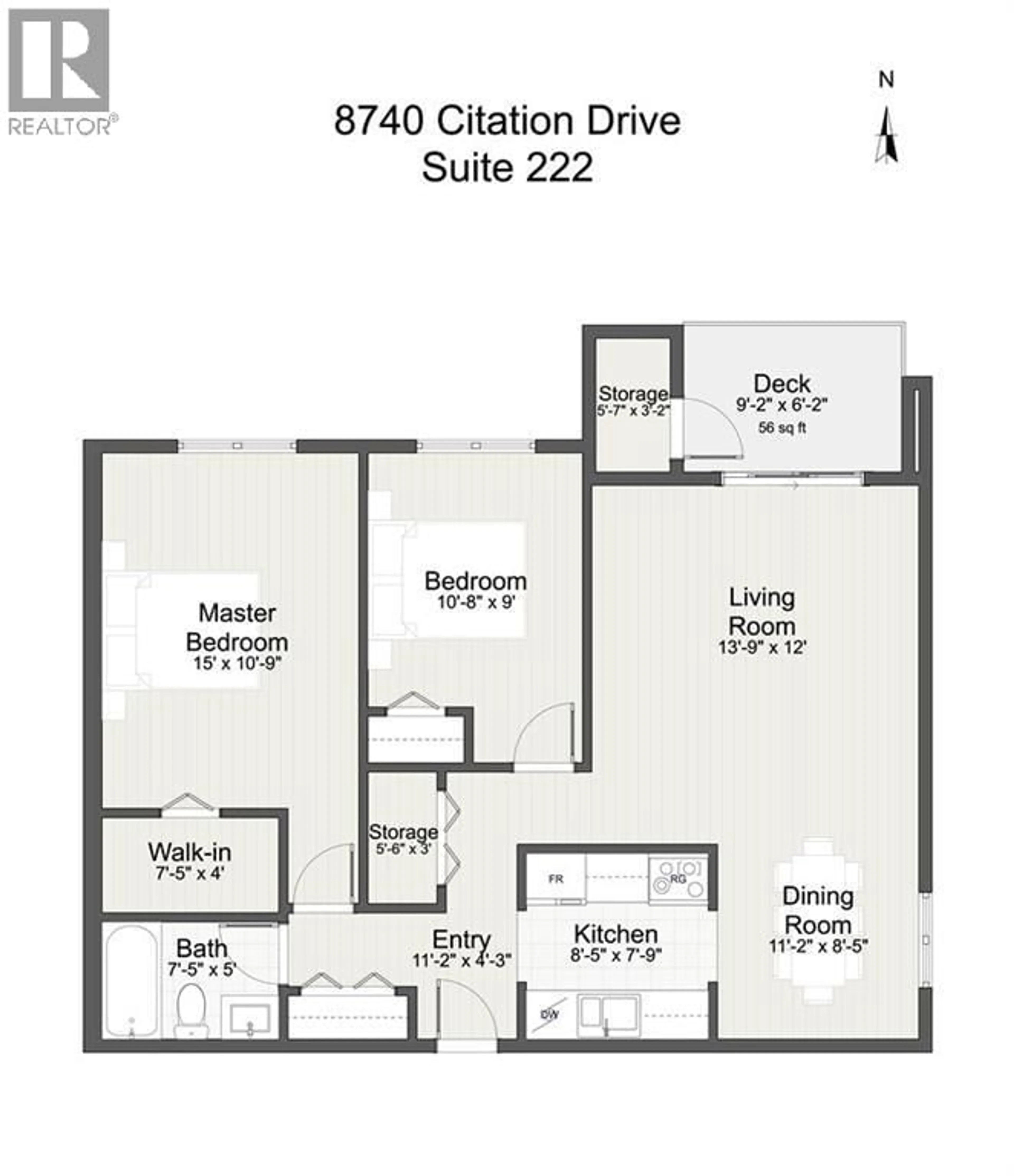 Floor plan for 222 - 8740 CITATION DRIVE, Richmond British Columbia V6Y3A3