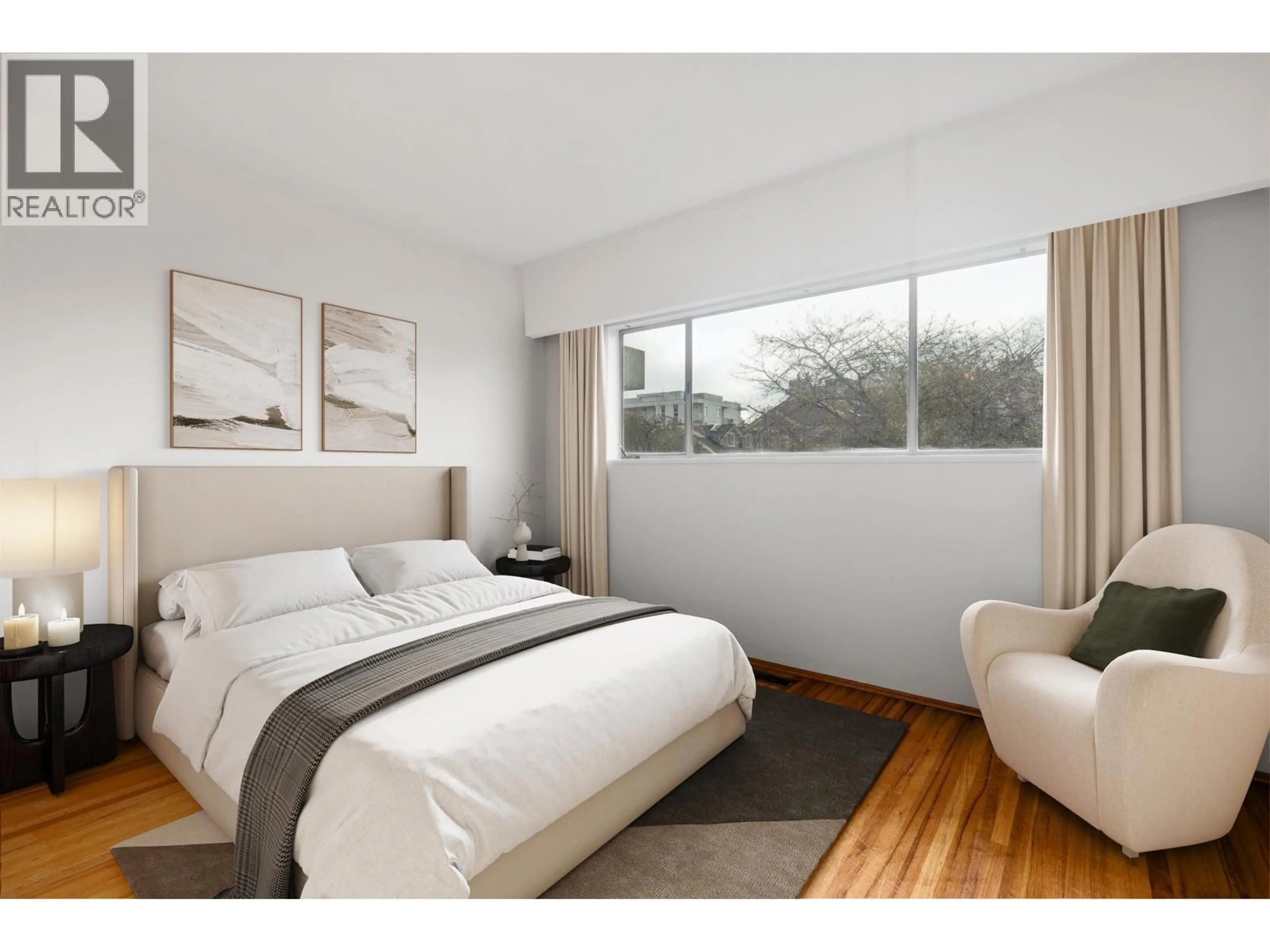 Bedroom with bed, wood/laminate floor for 133 63RD AVENUE, Vancouver British Columbia V5X2H7