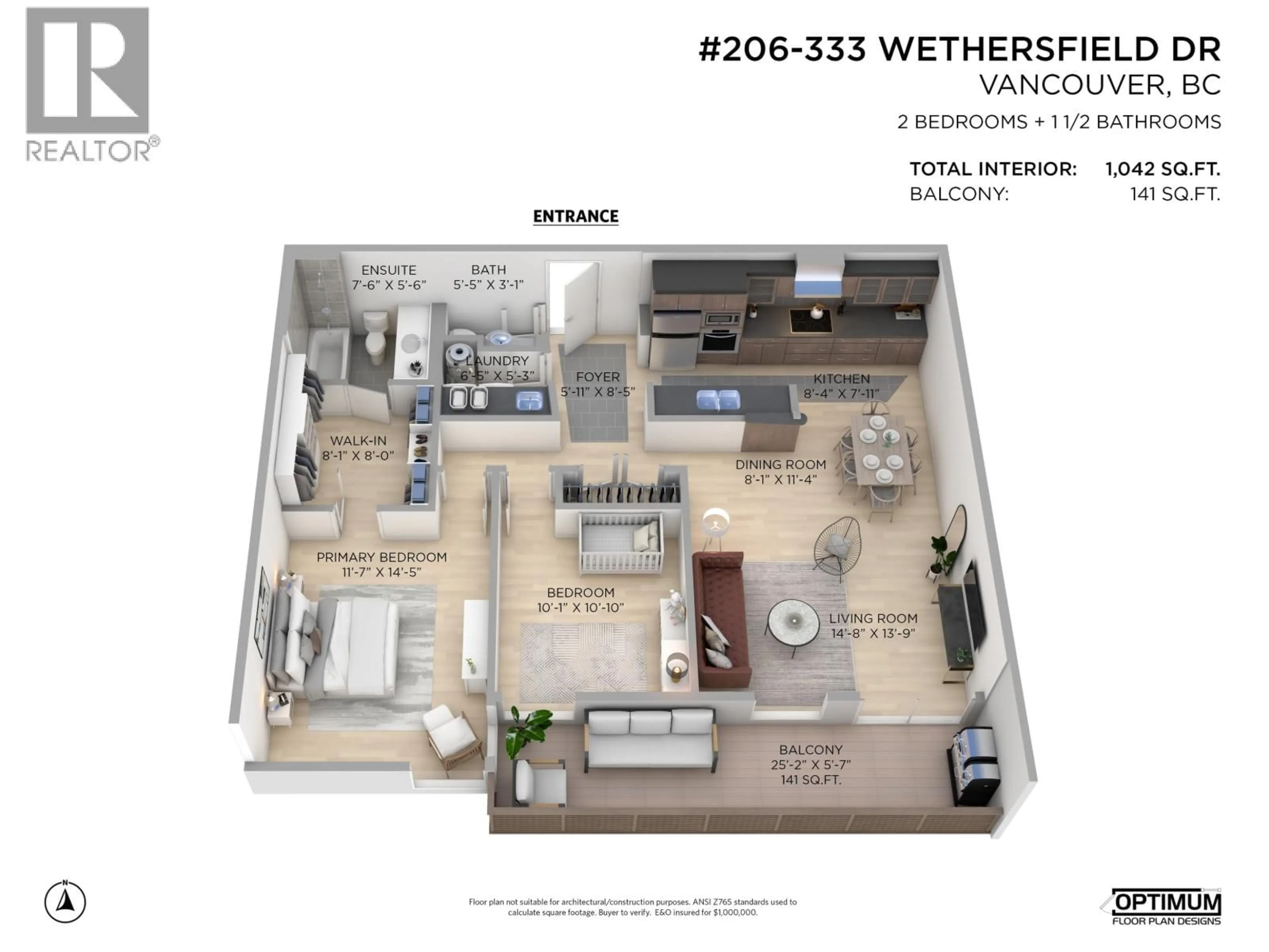 Floor plan for 206 - 333 WETHERSFIELD DRIVE, Vancouver British Columbia V5X4M9