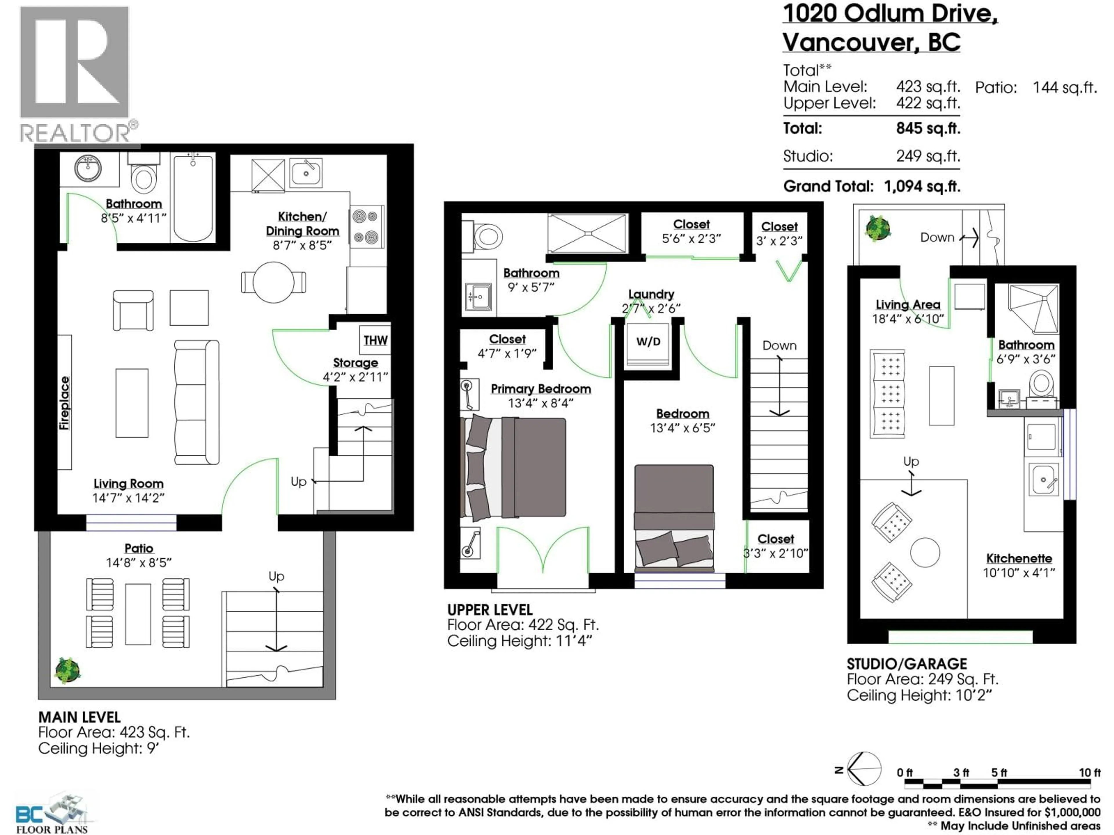 Floor plan for 1020 ODLUM DRIVE, Vancouver British Columbia V5L3L6