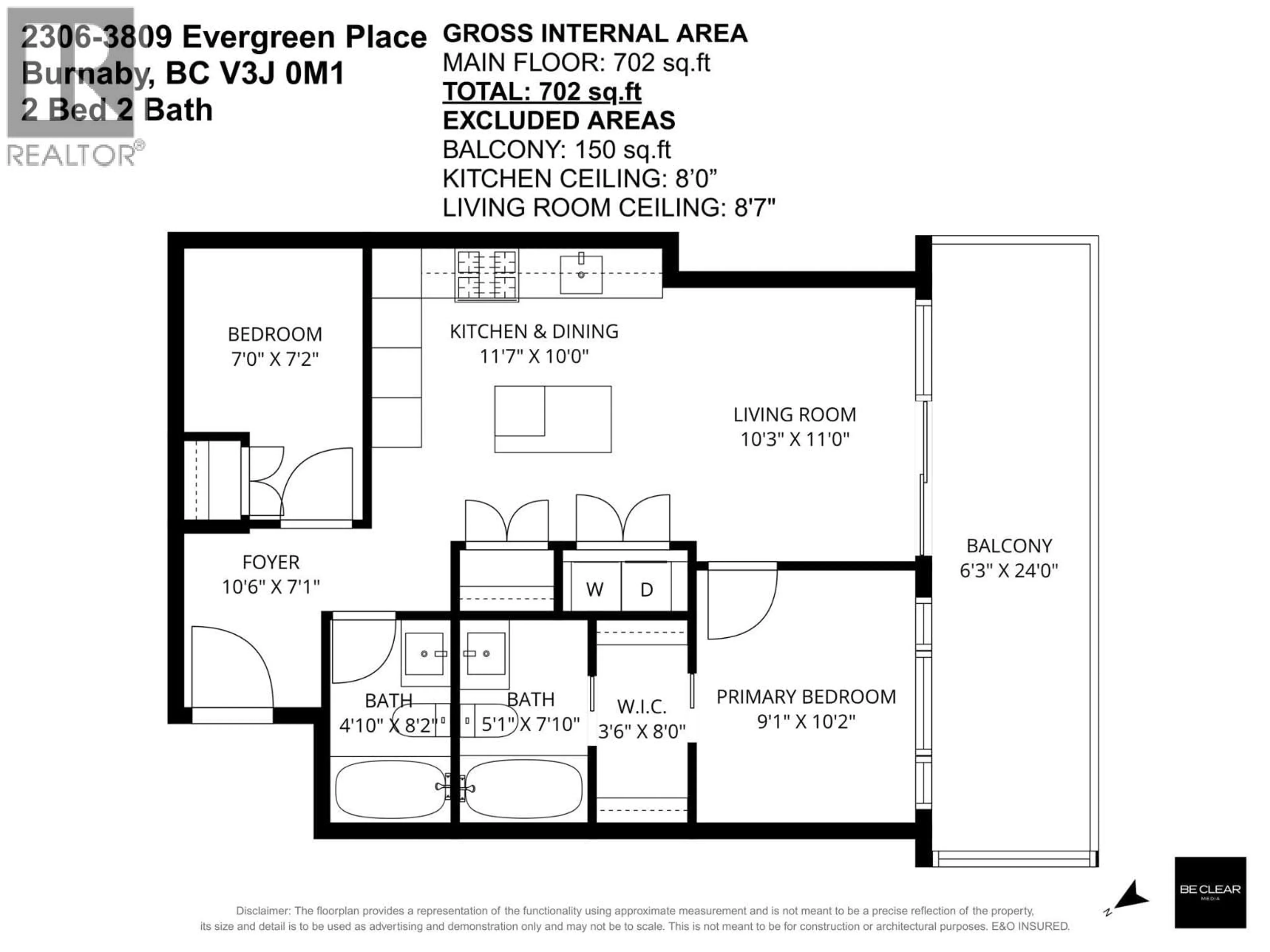 Floor plan for 2306 - 3809 EVERGREEN PLACE, Burnaby British Columbia V3J0M1