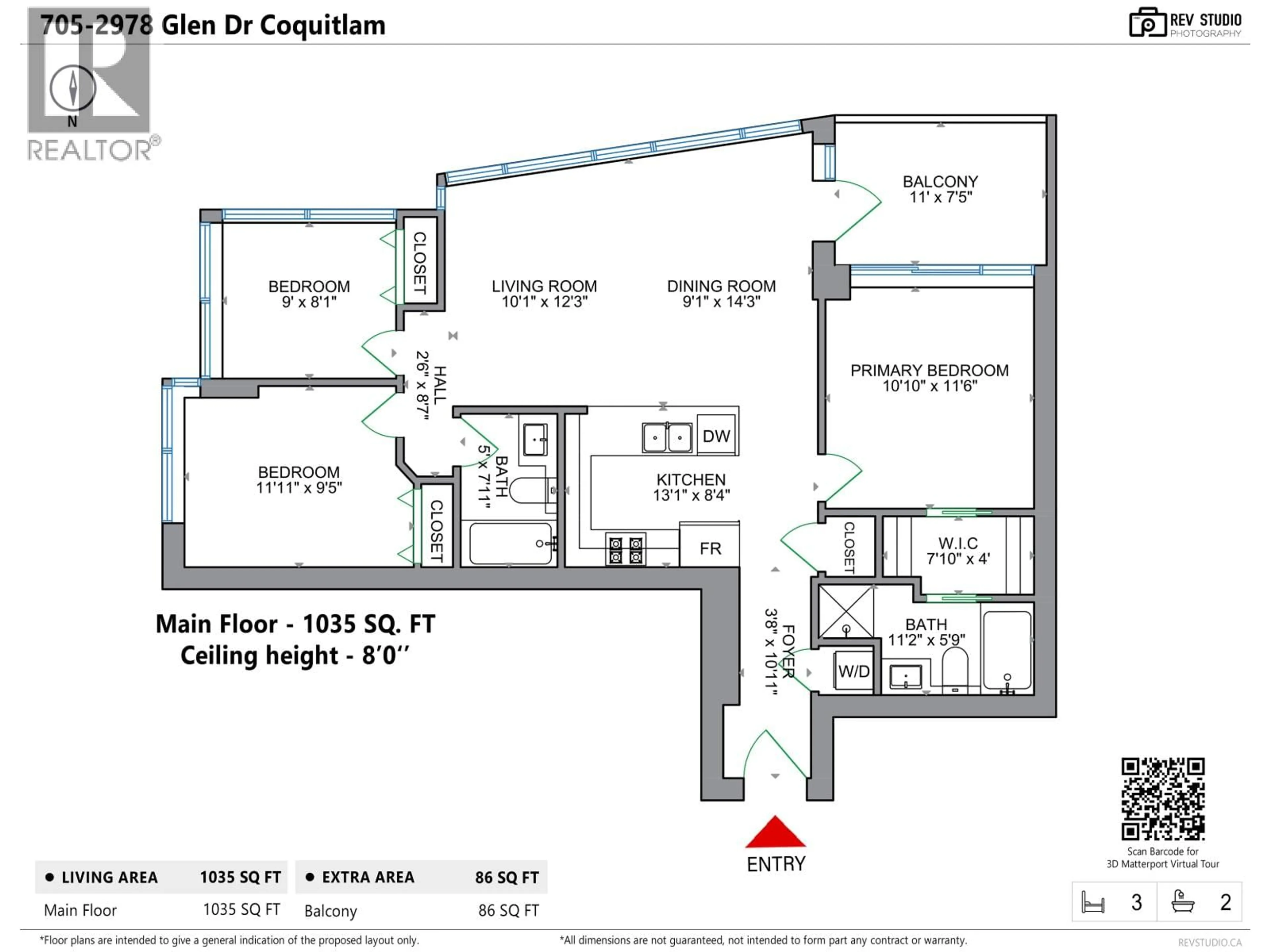 Floor plan for 705 - 2978 GLEN DRIVE, Coquitlam British Columbia V3B0C3