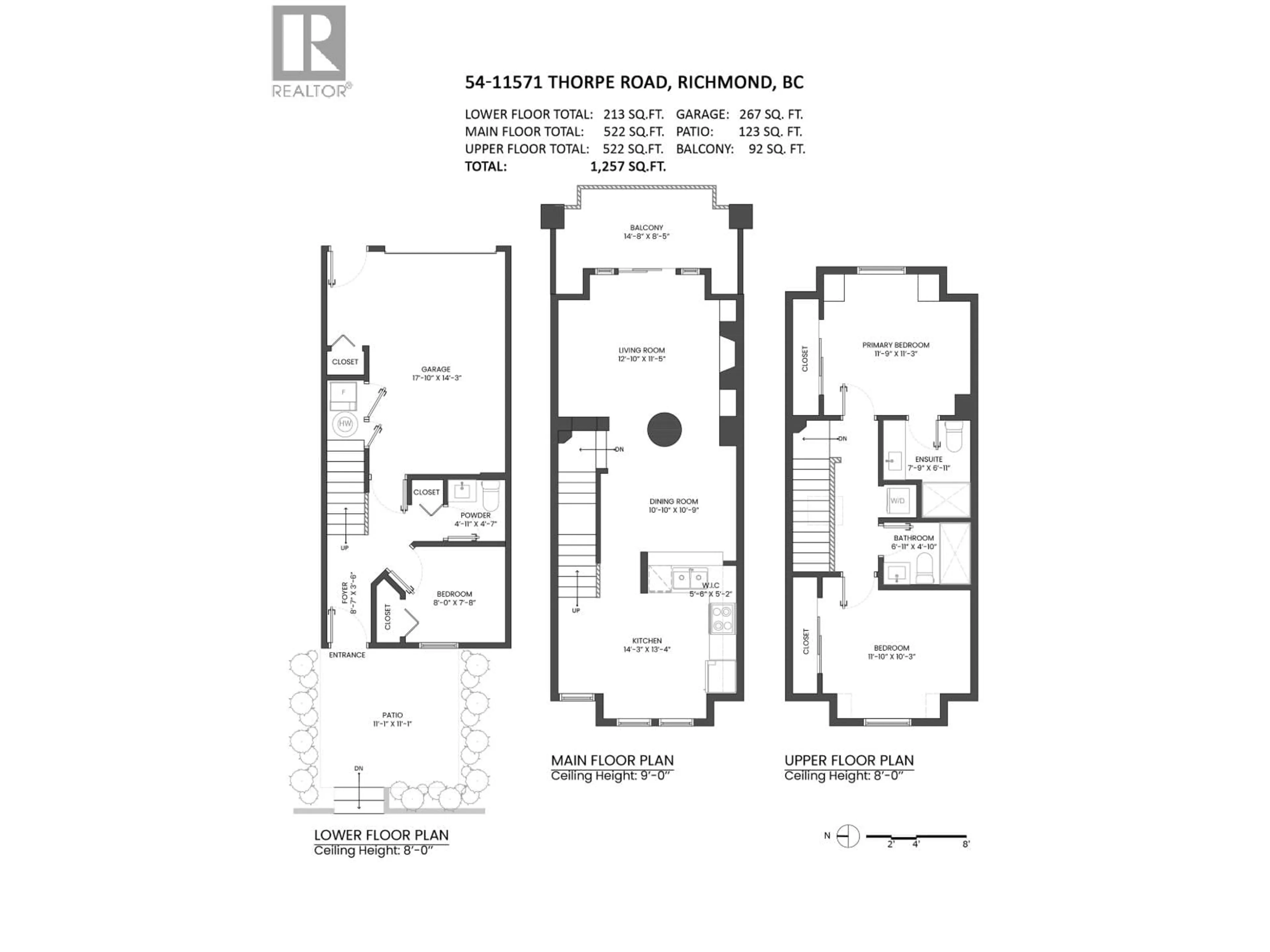 Floor plan for 54 - 11571 THORPE ROAD, Richmond British Columbia V6X3Z4