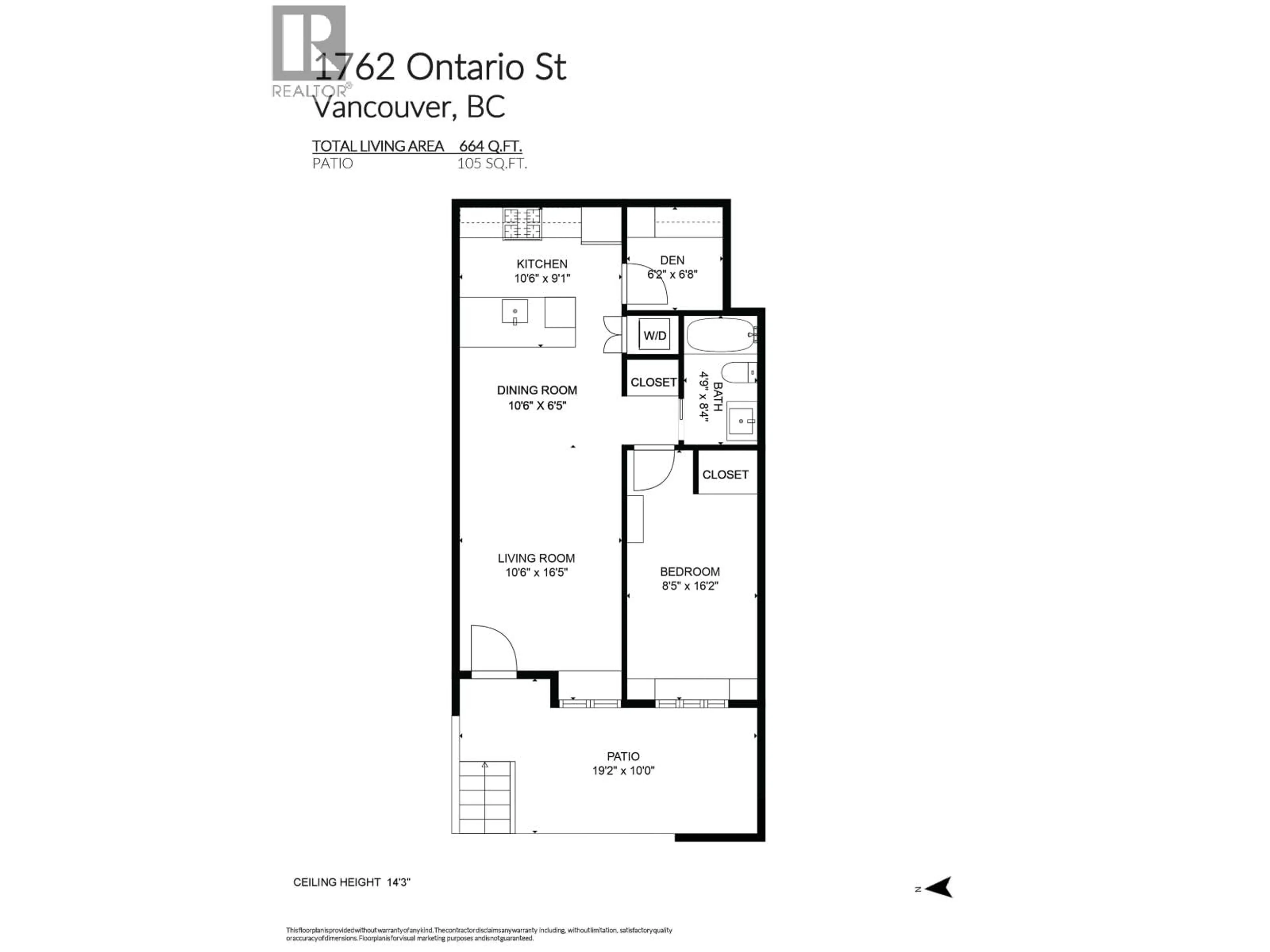 Floor plan for 1762 ONTARIO STREET, Vancouver British Columbia V5T0G2