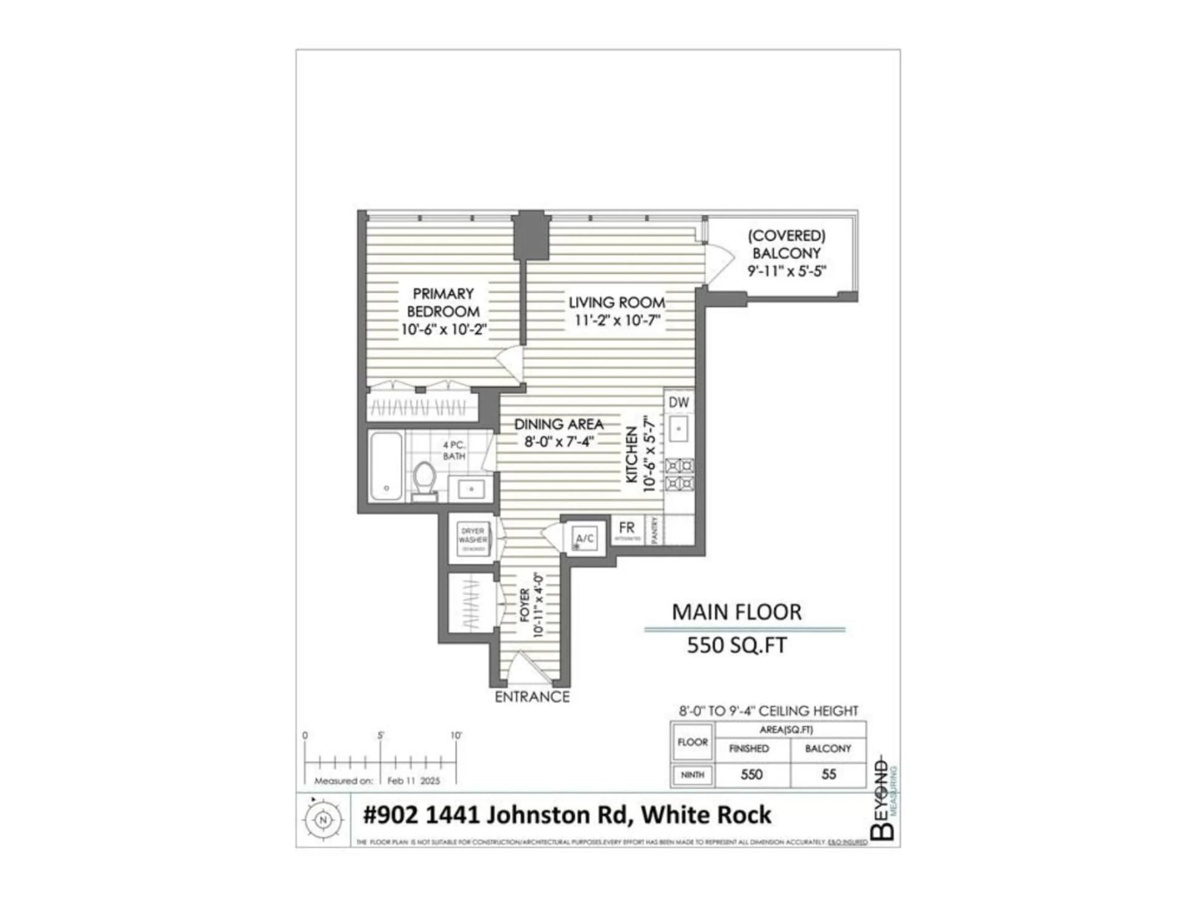 Floor plan for 902 - 1441 JOHNSTON ROAD, White Rock British Columbia V4B3Z4
