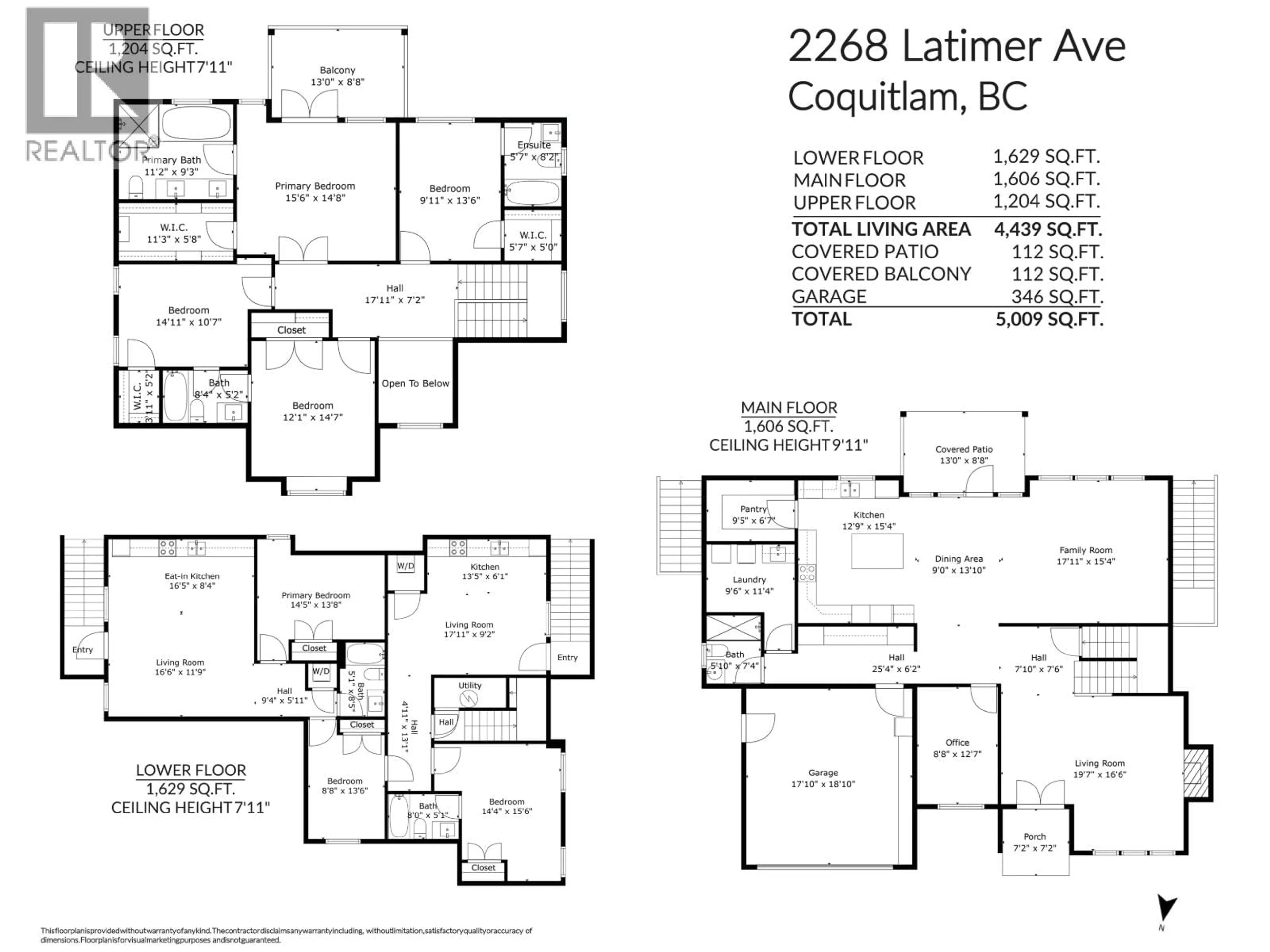 Floor plan for 2268 LATIMER AVENUE, Coquitlam British Columbia V3K3J5