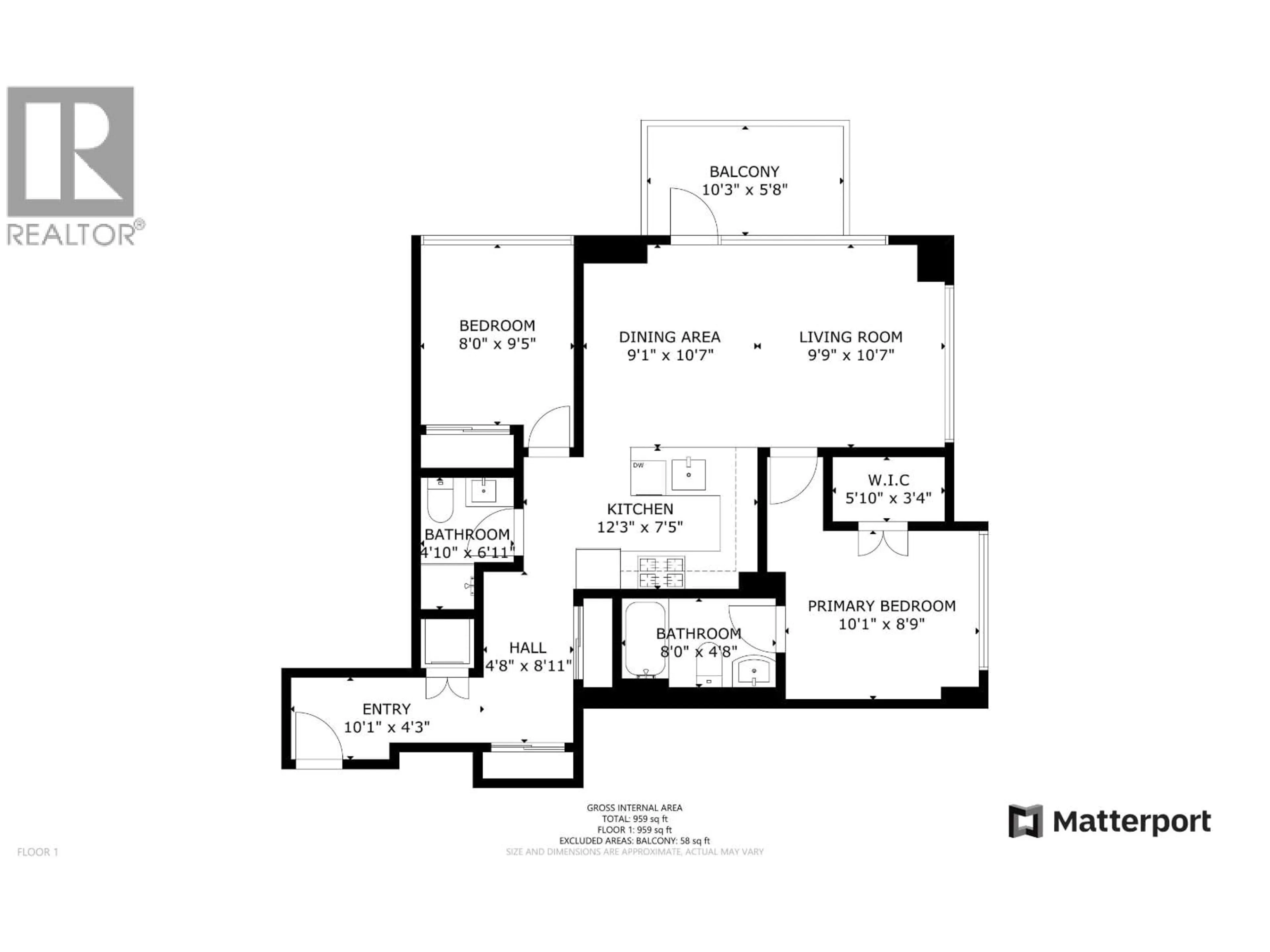 Floor plan for 1312 - 7988 ACKROYD ROAD, Richmond British Columbia V6X0K6