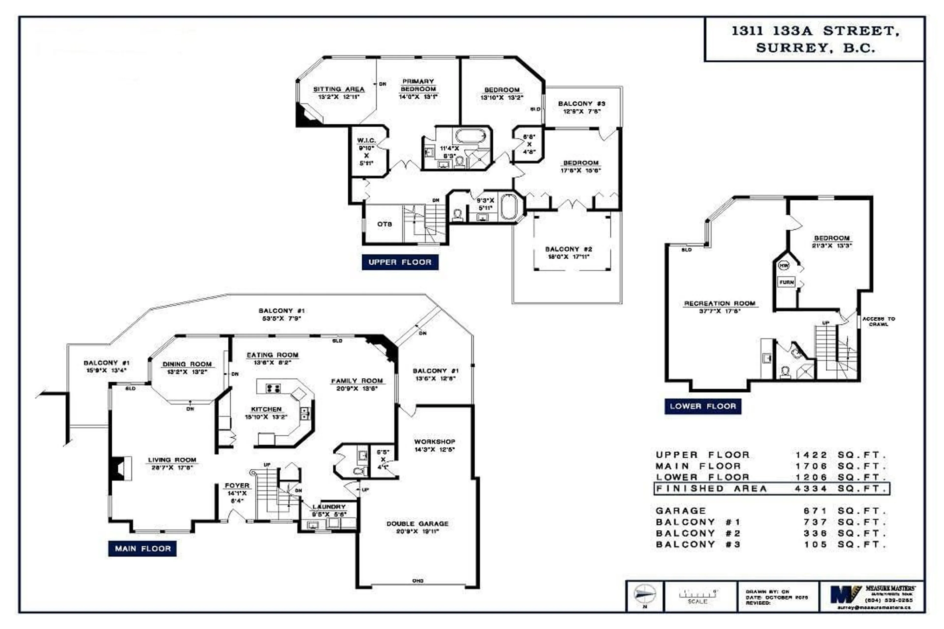 Floor plan for 1311 133A STREET, Surrey British Columbia V4A4C4