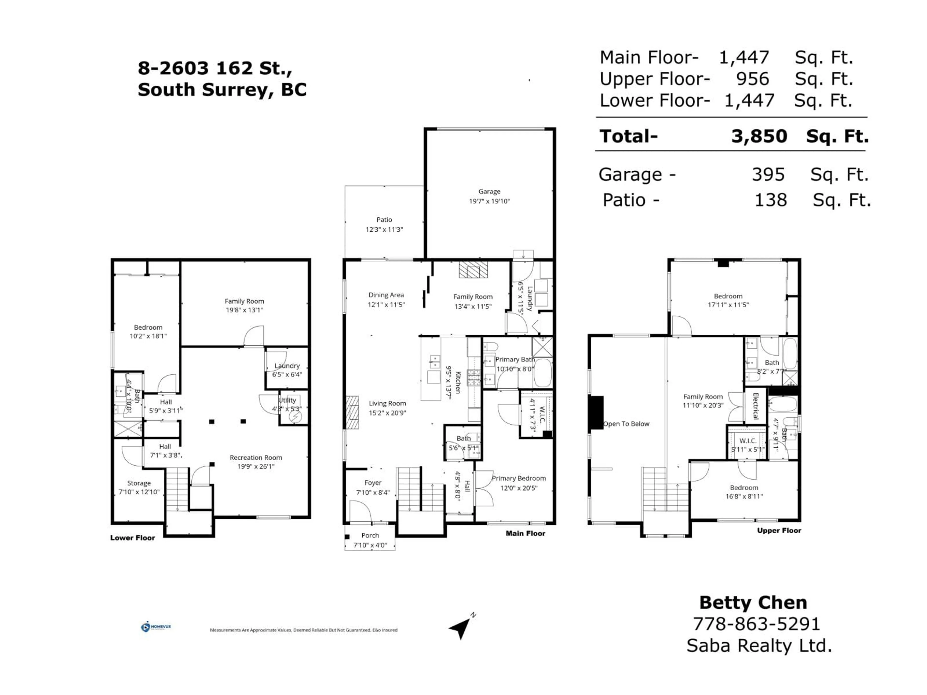 Floor plan for 8 - 2603 162 STREET, Surrey British Columbia V3Z2L4