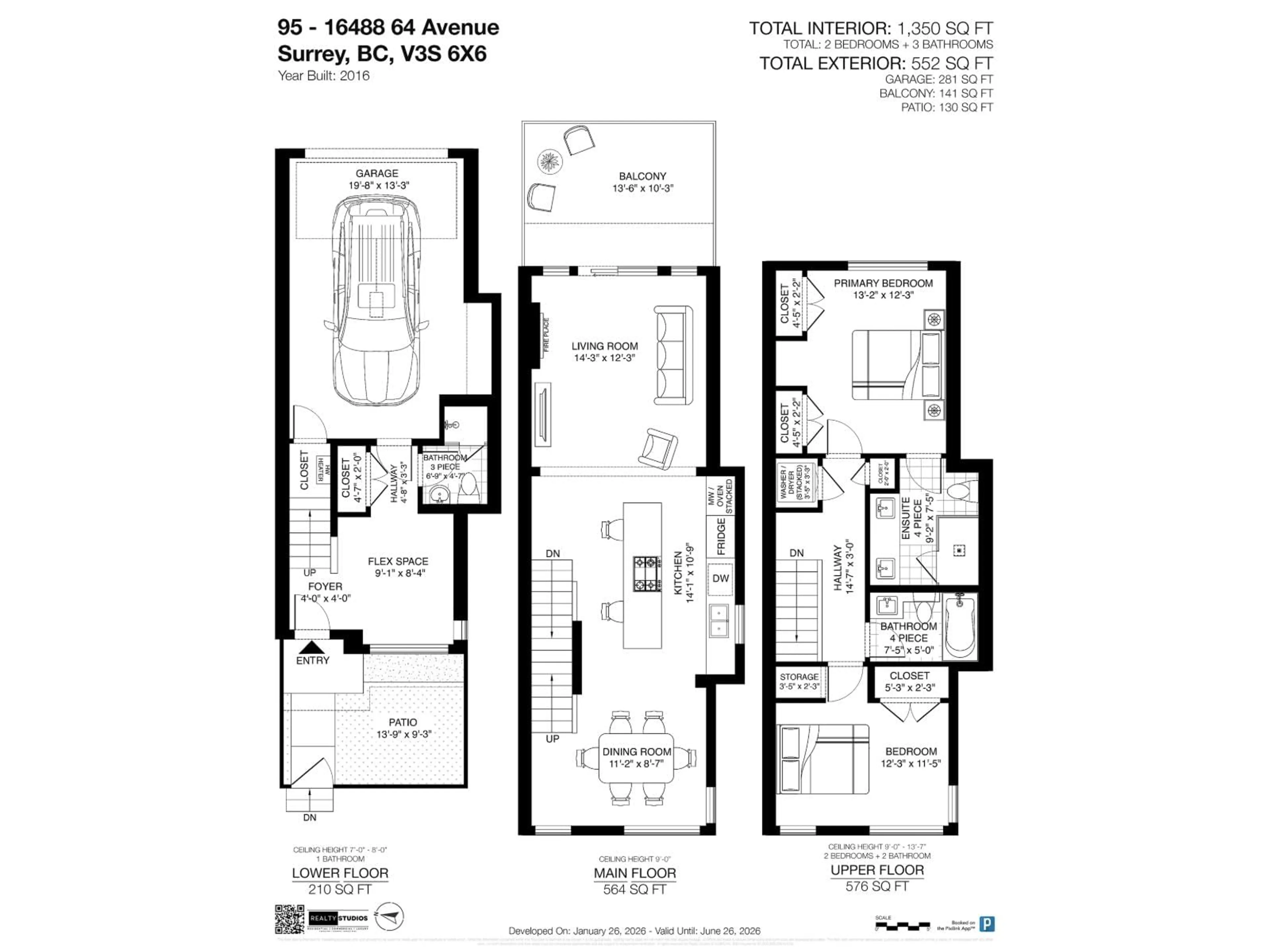 Floor plan for 95 - 16488 64 AVENUE, Surrey British Columbia V3S6X6