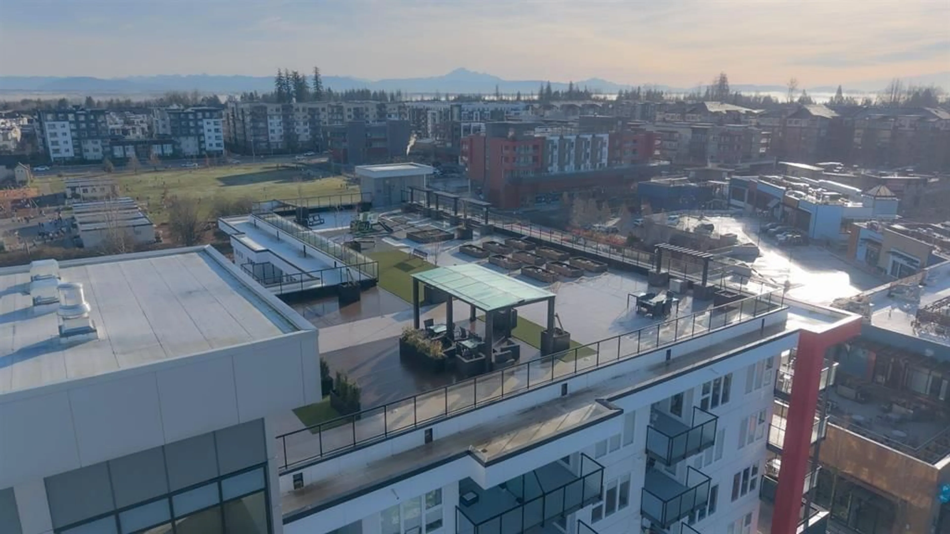 A pic from outside/outdoor area/front of a property/back of a property/a pic from drone, city buildings view from balcony for A615 - 7980 206A STREET, Langley British Columbia V2Y3Z8