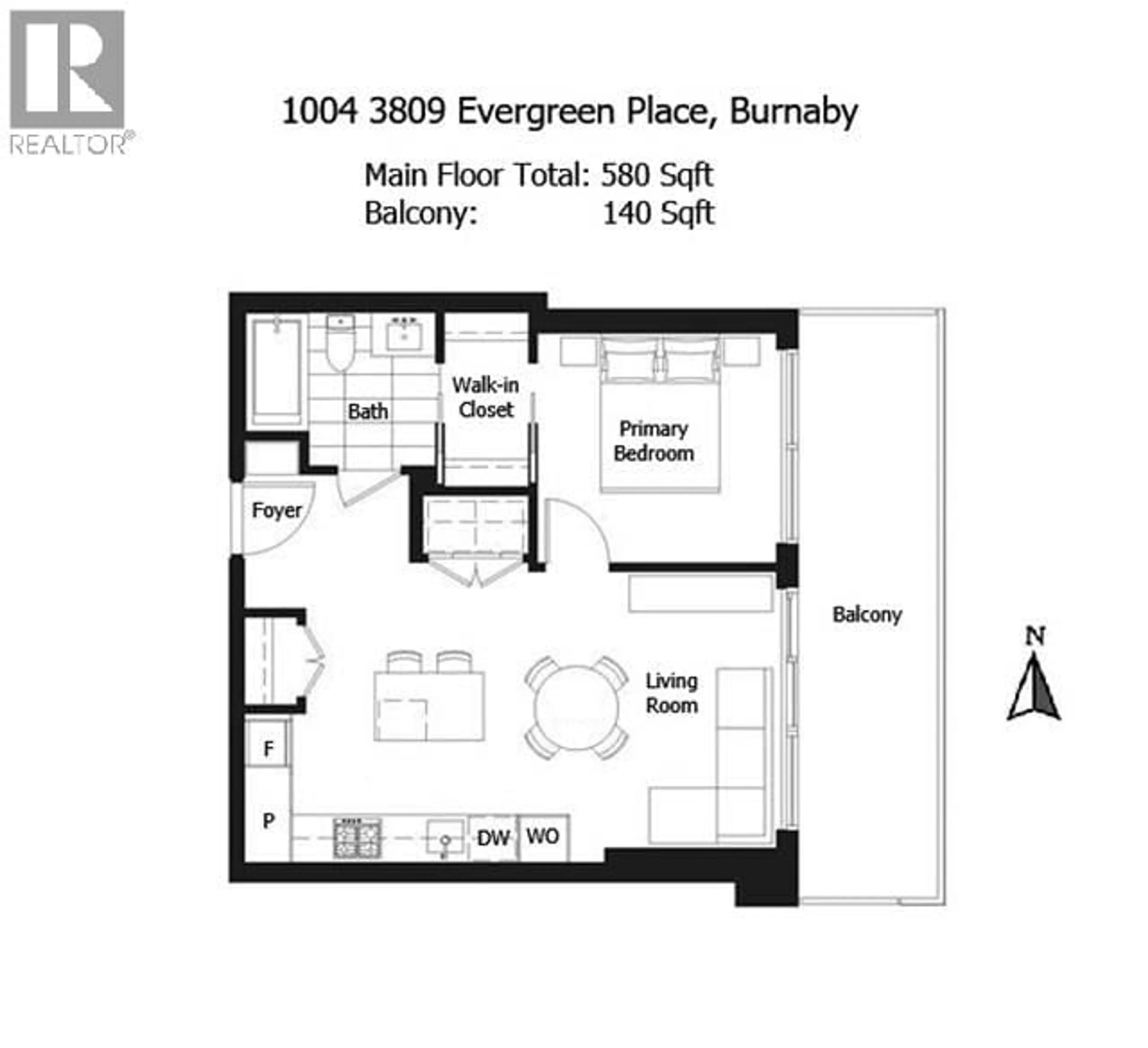 Floor plan for 1004 - 3809 EVERGREEN PLACE, Burnaby British Columbia V3J0M1