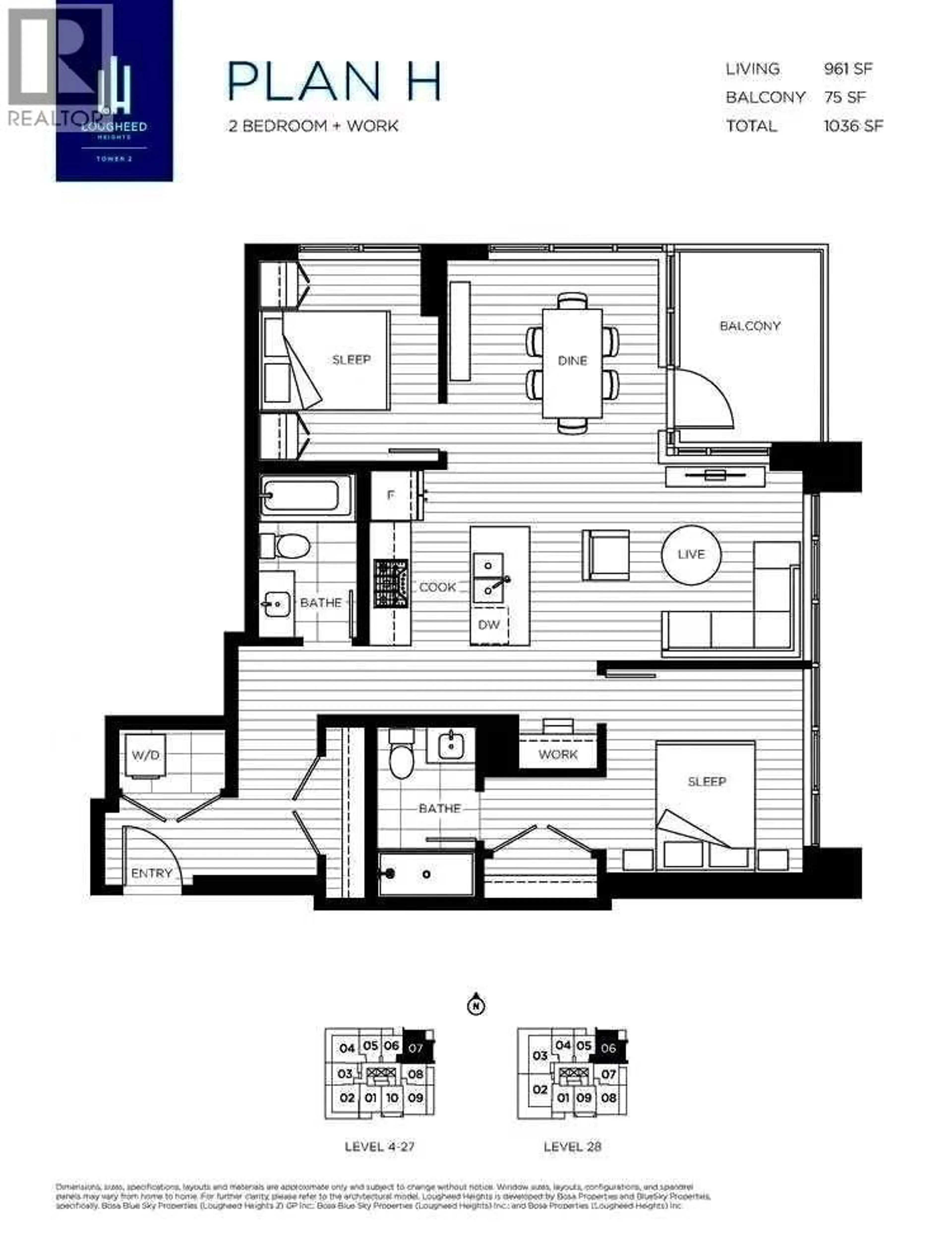 Floor plan for 907 - 525 FOSTER AVENUE, Coquitlam British Columbia V3J0H6