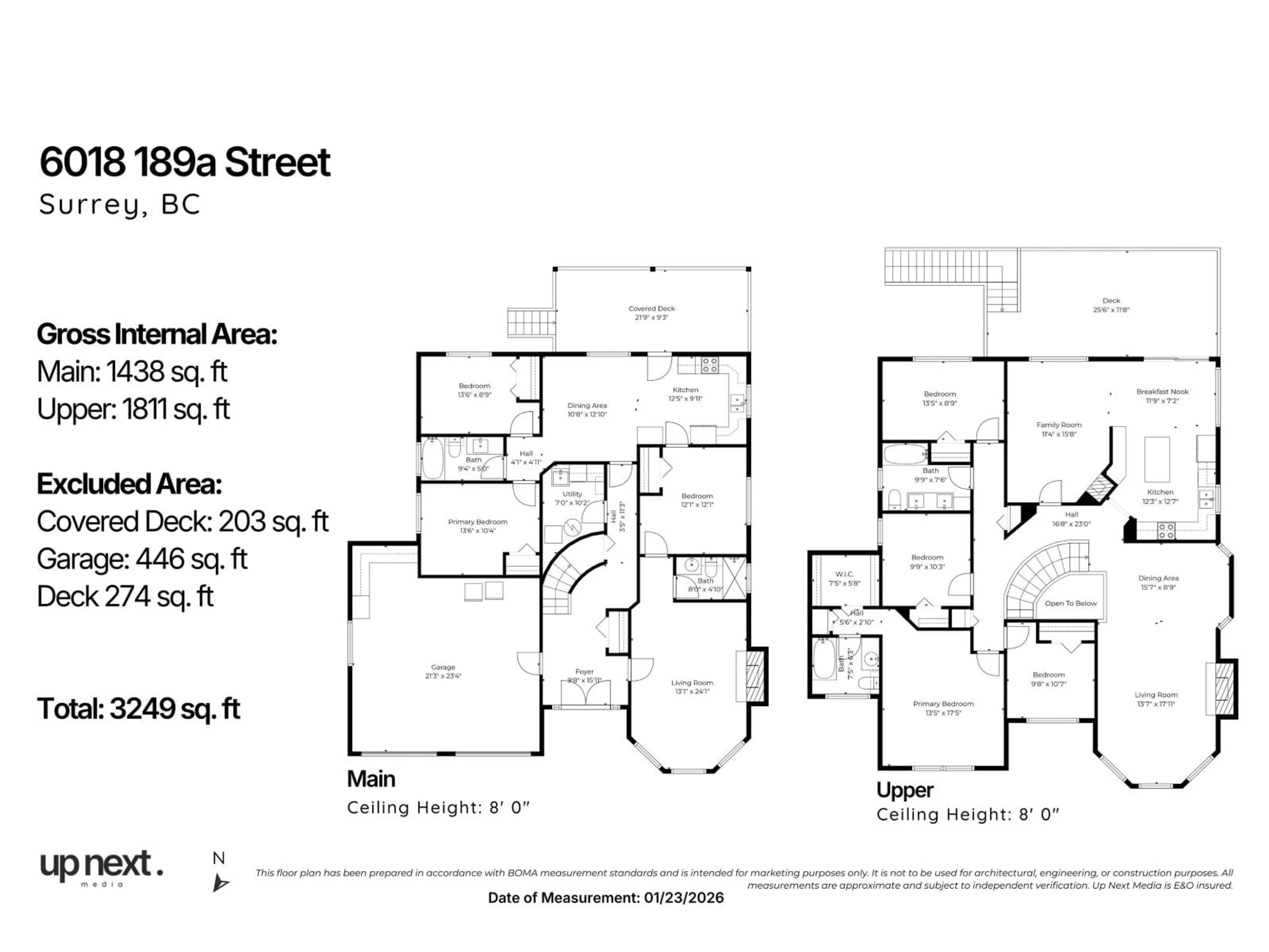 Floor plan for 6018 189A STREET, Surrey British Columbia V3S8A3