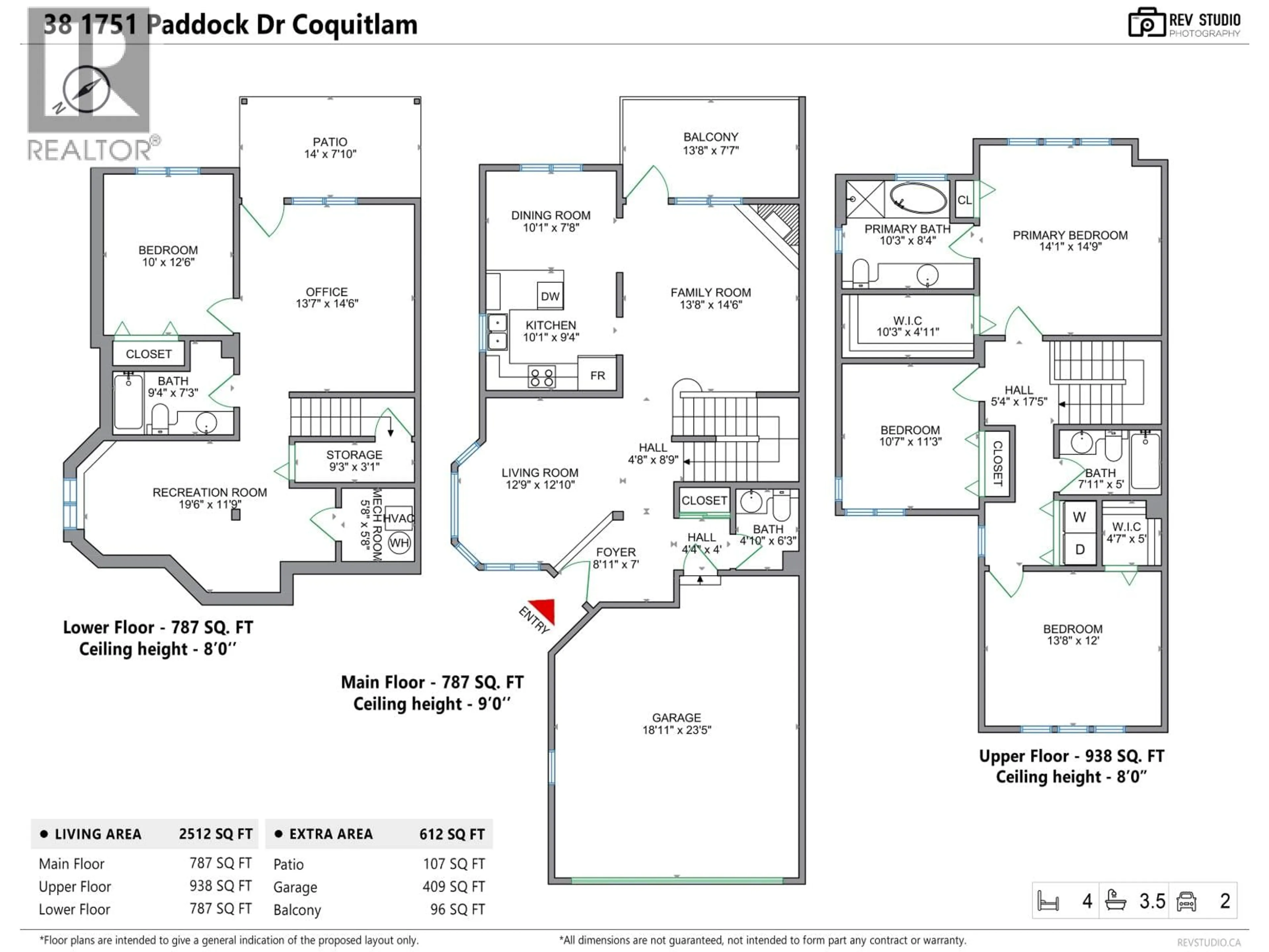 Floor plan for 38 - 1751 PADDOCK DRIVE, Coquitlam British Columbia V3E3M2