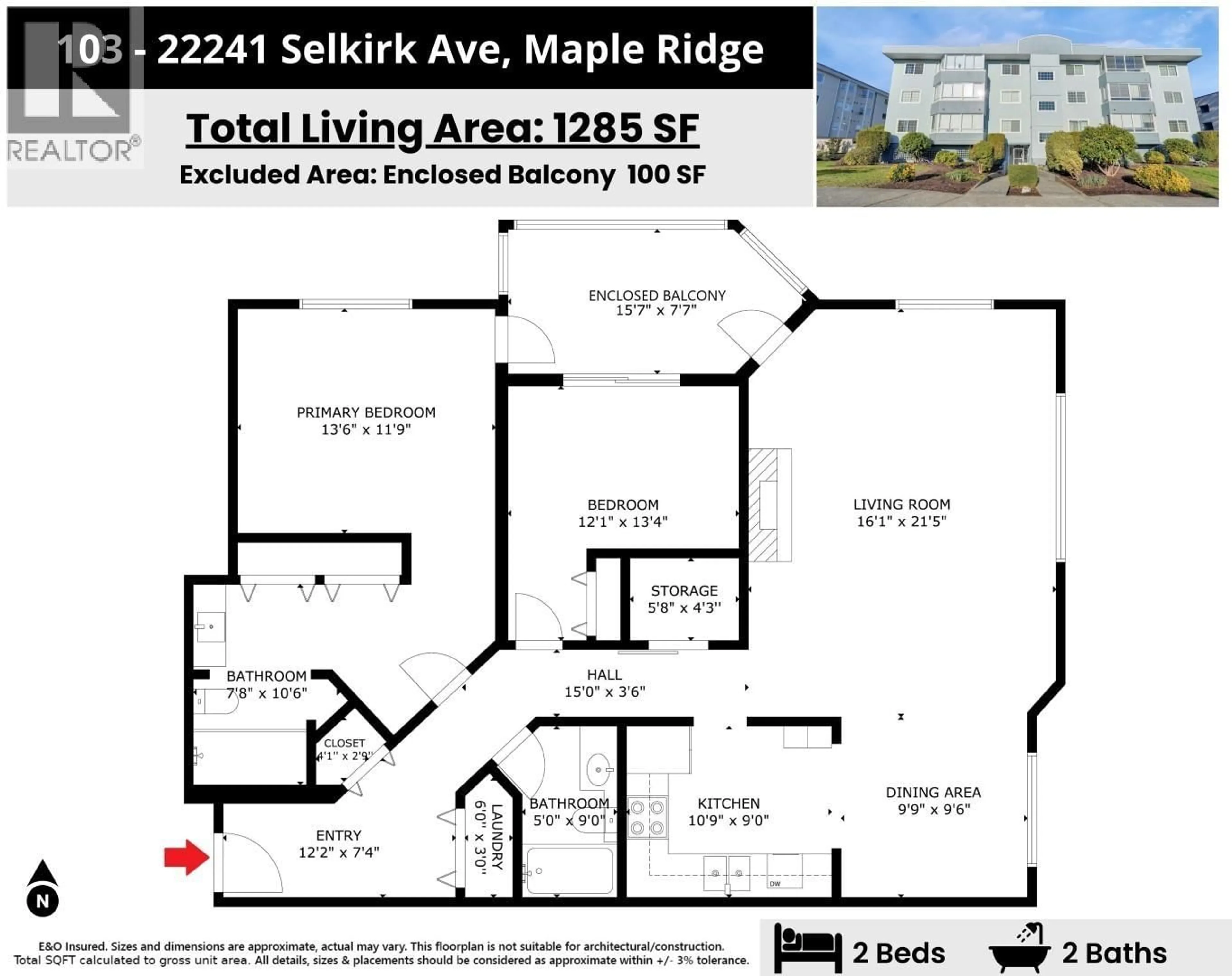 Floor plan for 103 - 22241 SELKIRK AVENUE, Maple Ridge British Columbia V2X2X4
