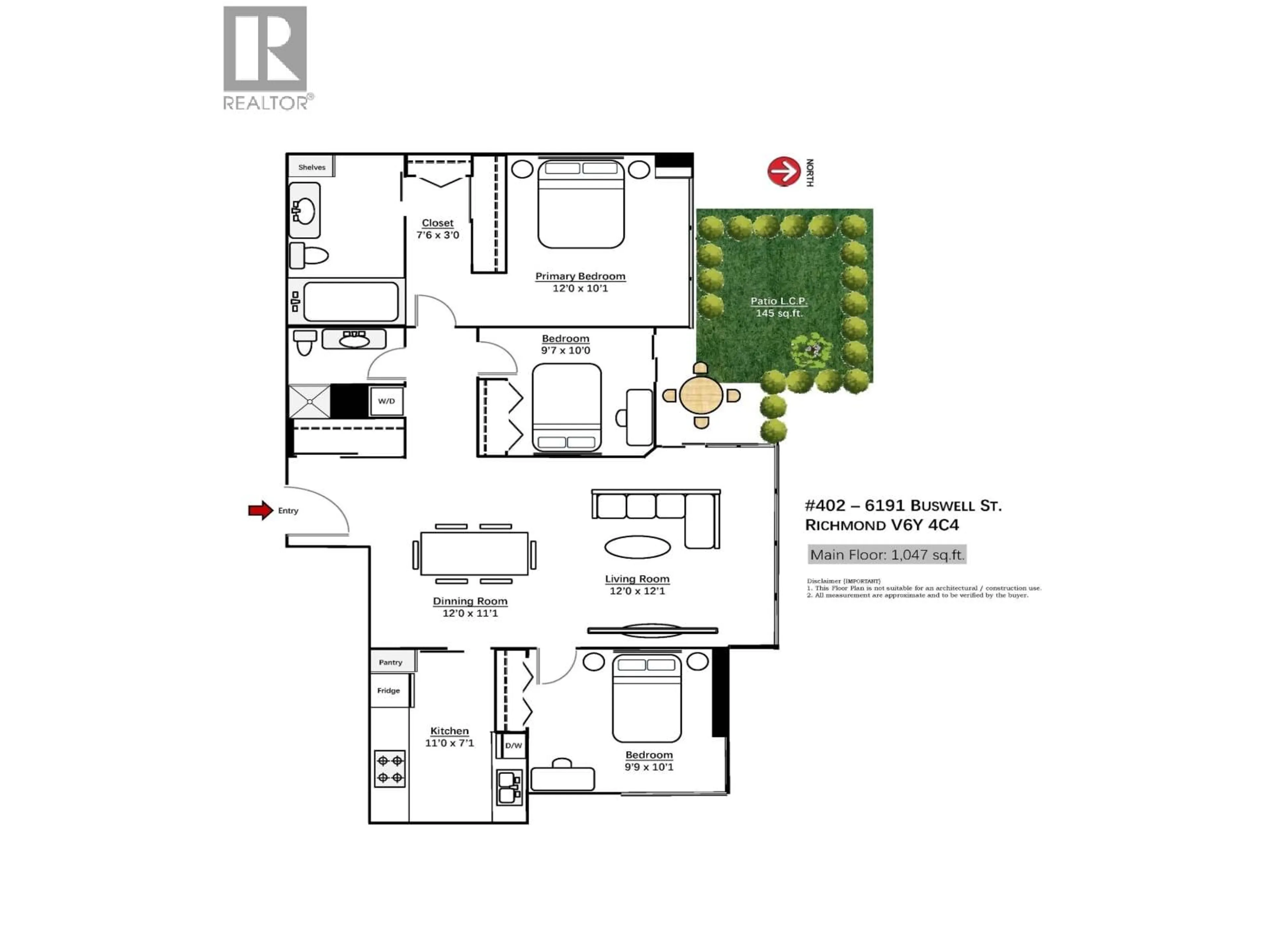 Floor plan for 702 - 6191 BUSWELL STREET, Richmond British Columbia V6Y4C4