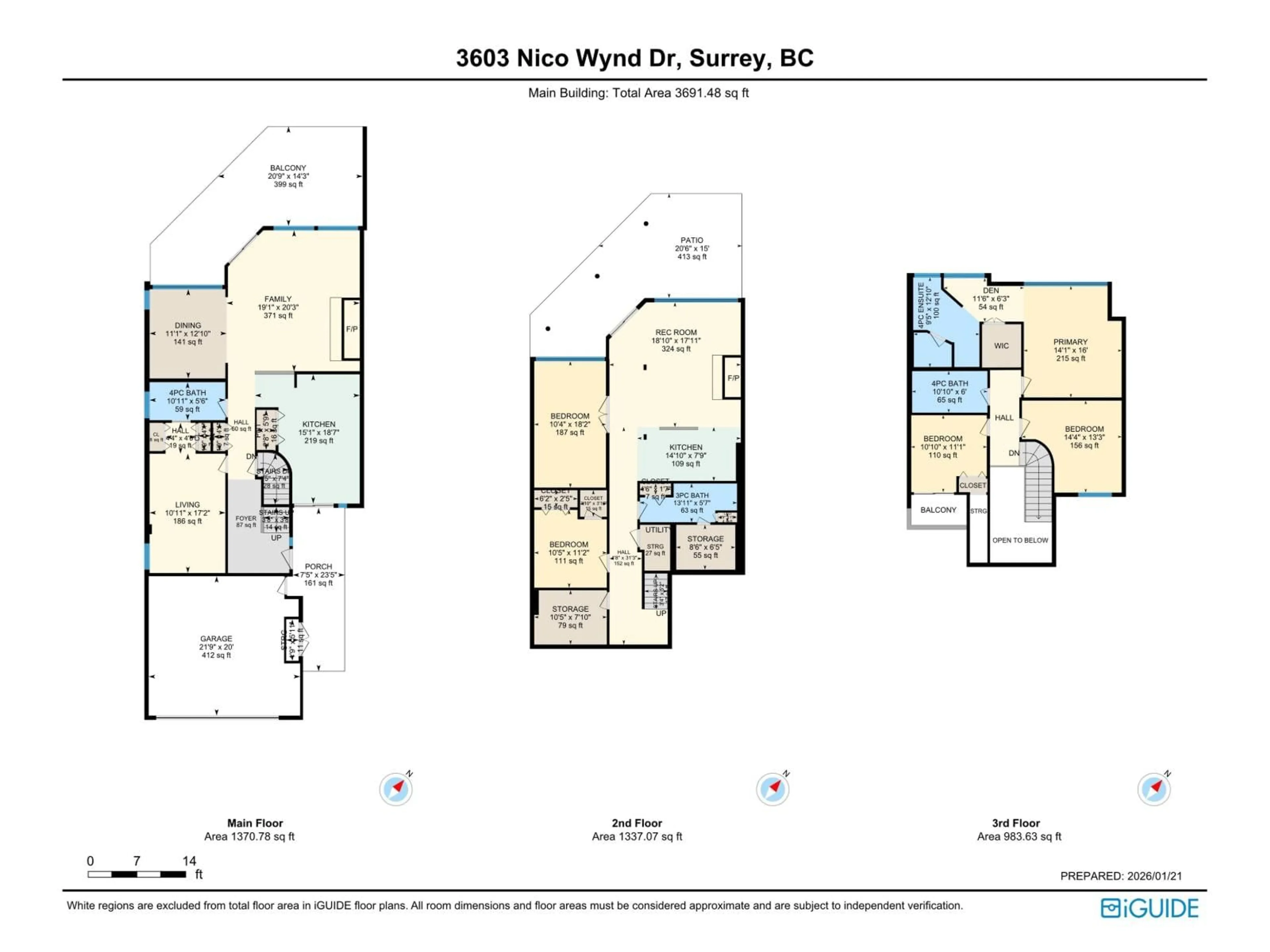 Floor plan for 3603 NICO WYND DRIVE, Surrey British Columbia V4P1J1