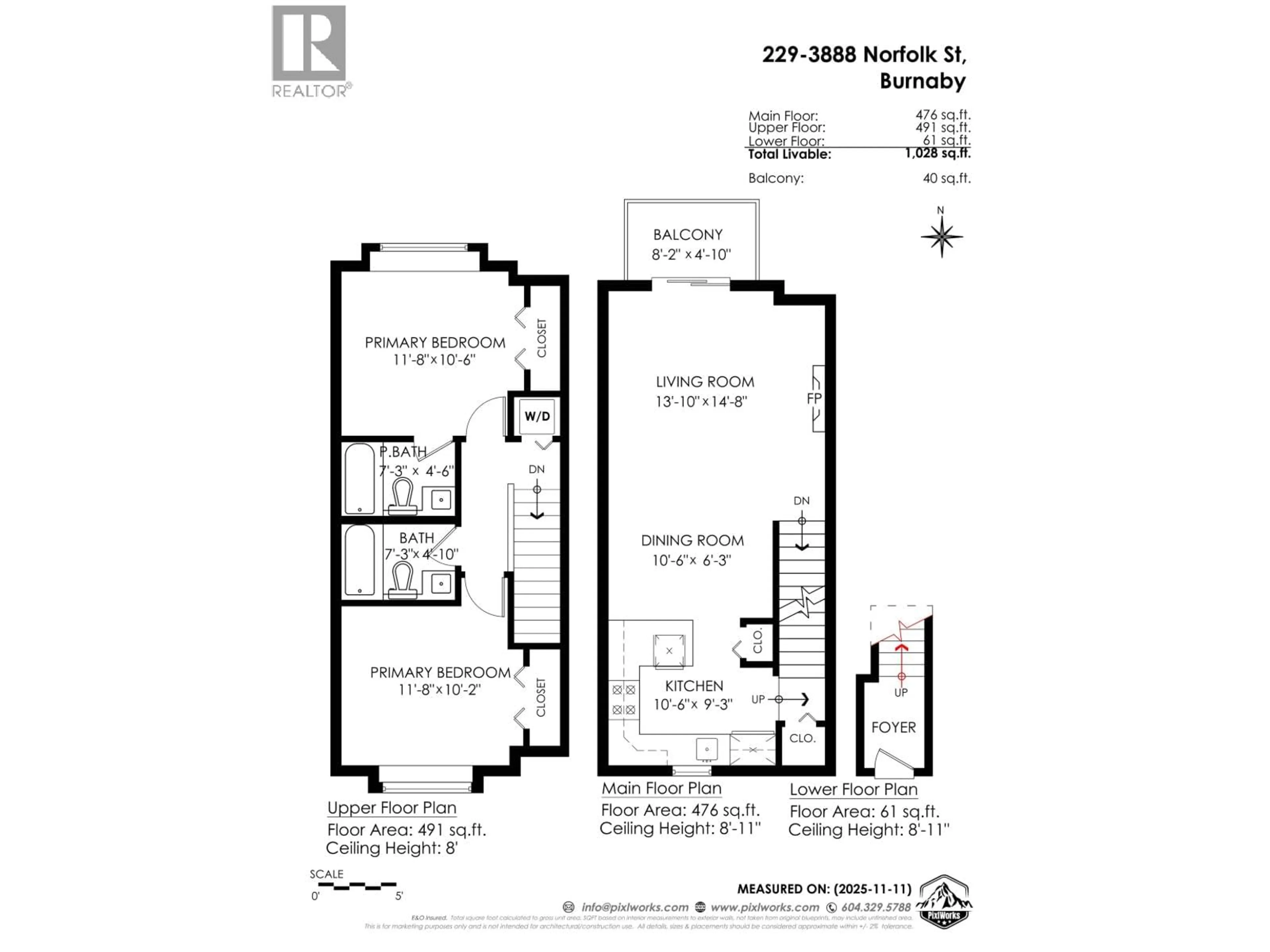 Floor plan for 229 - 3888 NORFOLK STREET, Burnaby British Columbia V5G1E5
