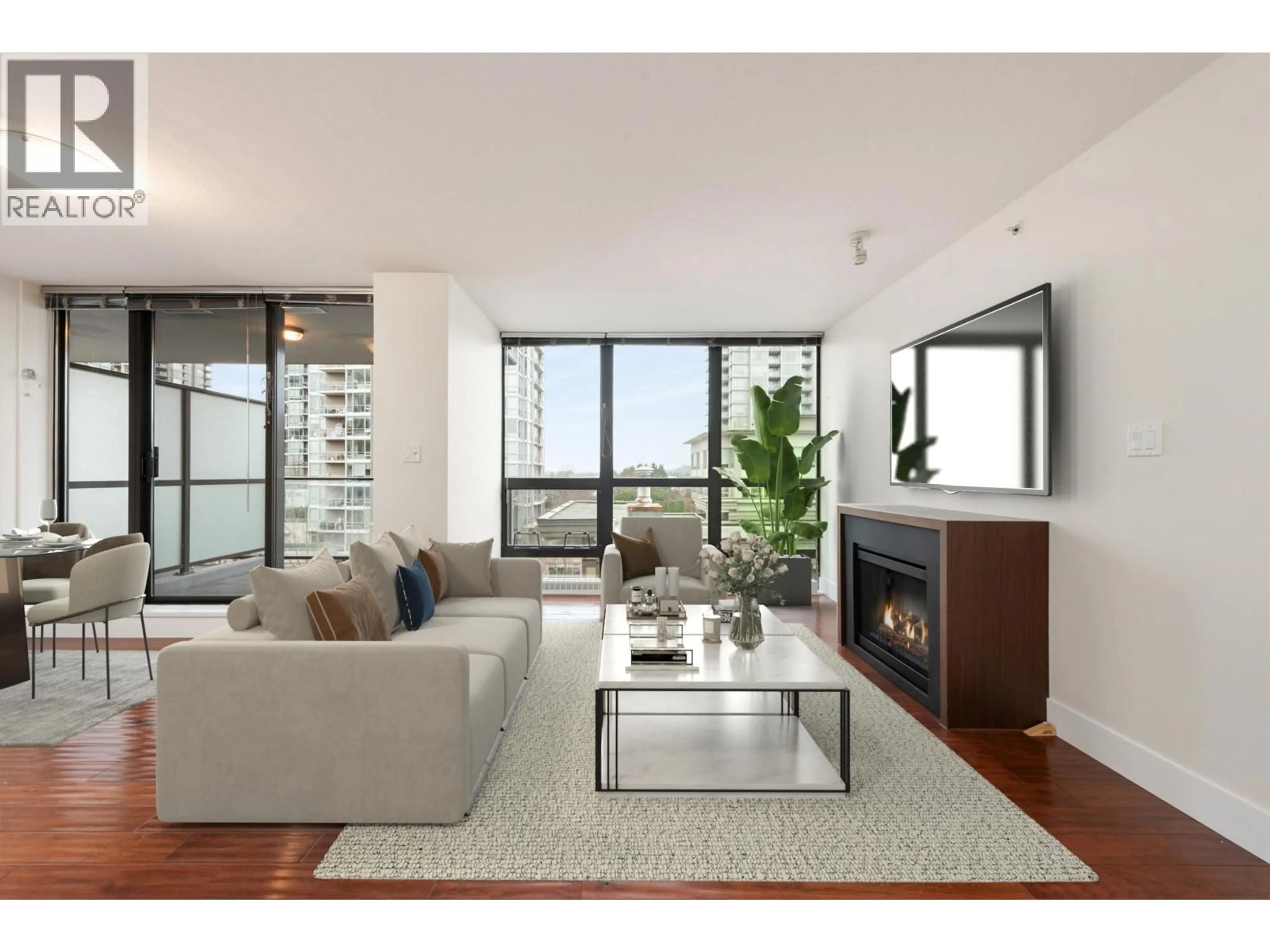 Living room with furniture, unknown for 705 - 2959 GLEN DRIVE, Coquitlam British Columbia V3B0B8