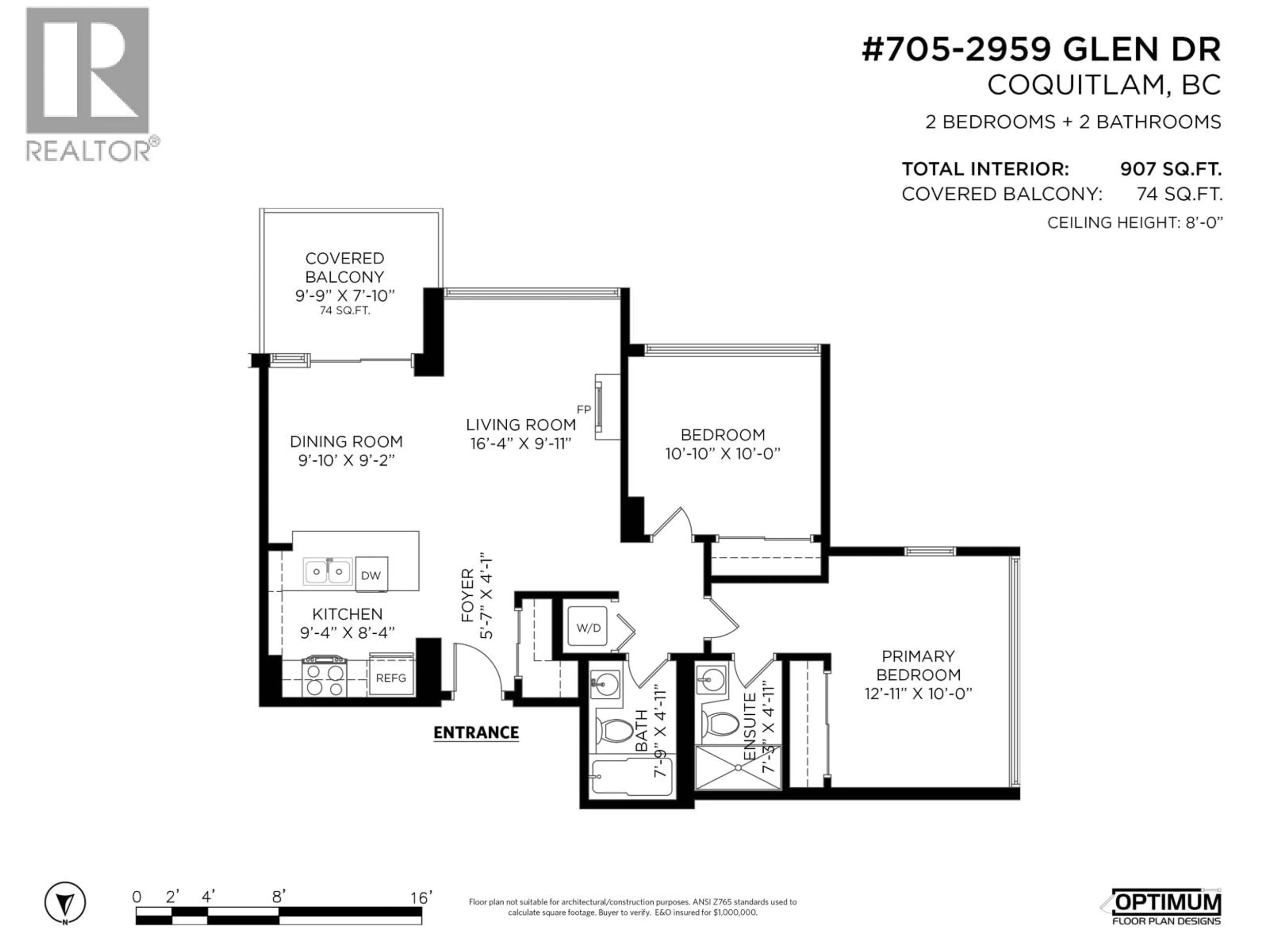 Floor plan for 705 - 2959 GLEN DRIVE, Coquitlam British Columbia V3B0B8