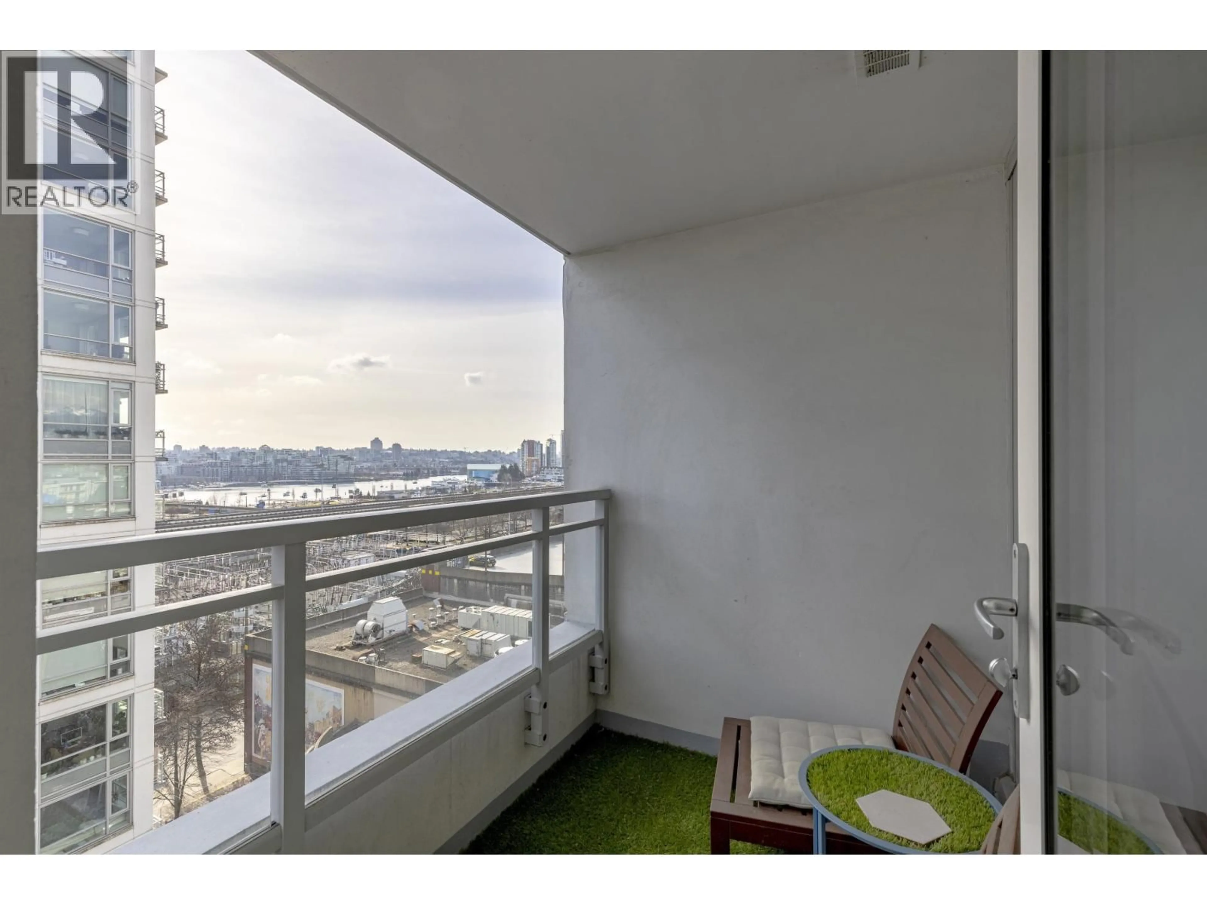 Balcony in the apartment, city buildings view from balcony for 1201 - 188 KEEFER STREET, Vancouver British Columbia V6A0E3