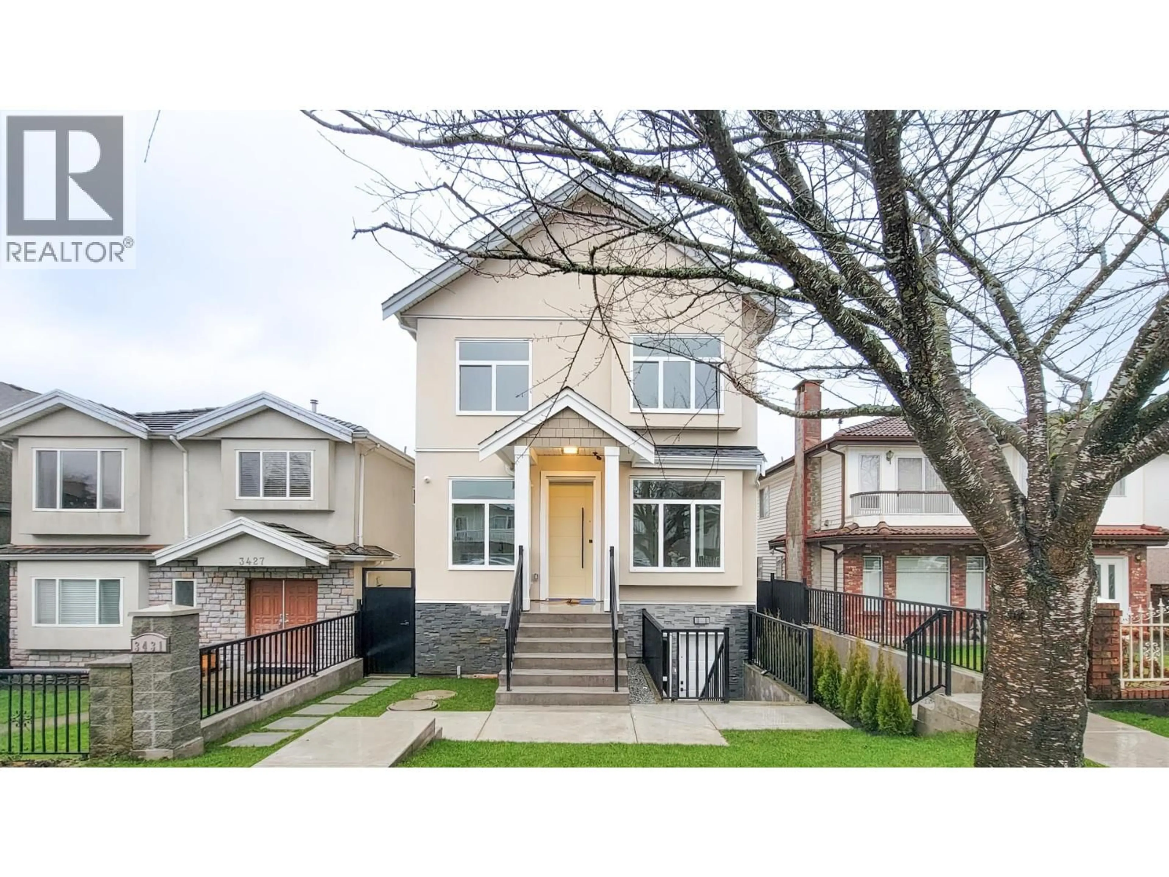 Home with brick exterior material, street for 3431 23RD AVENUE, Vancouver British Columbia V5R1C1