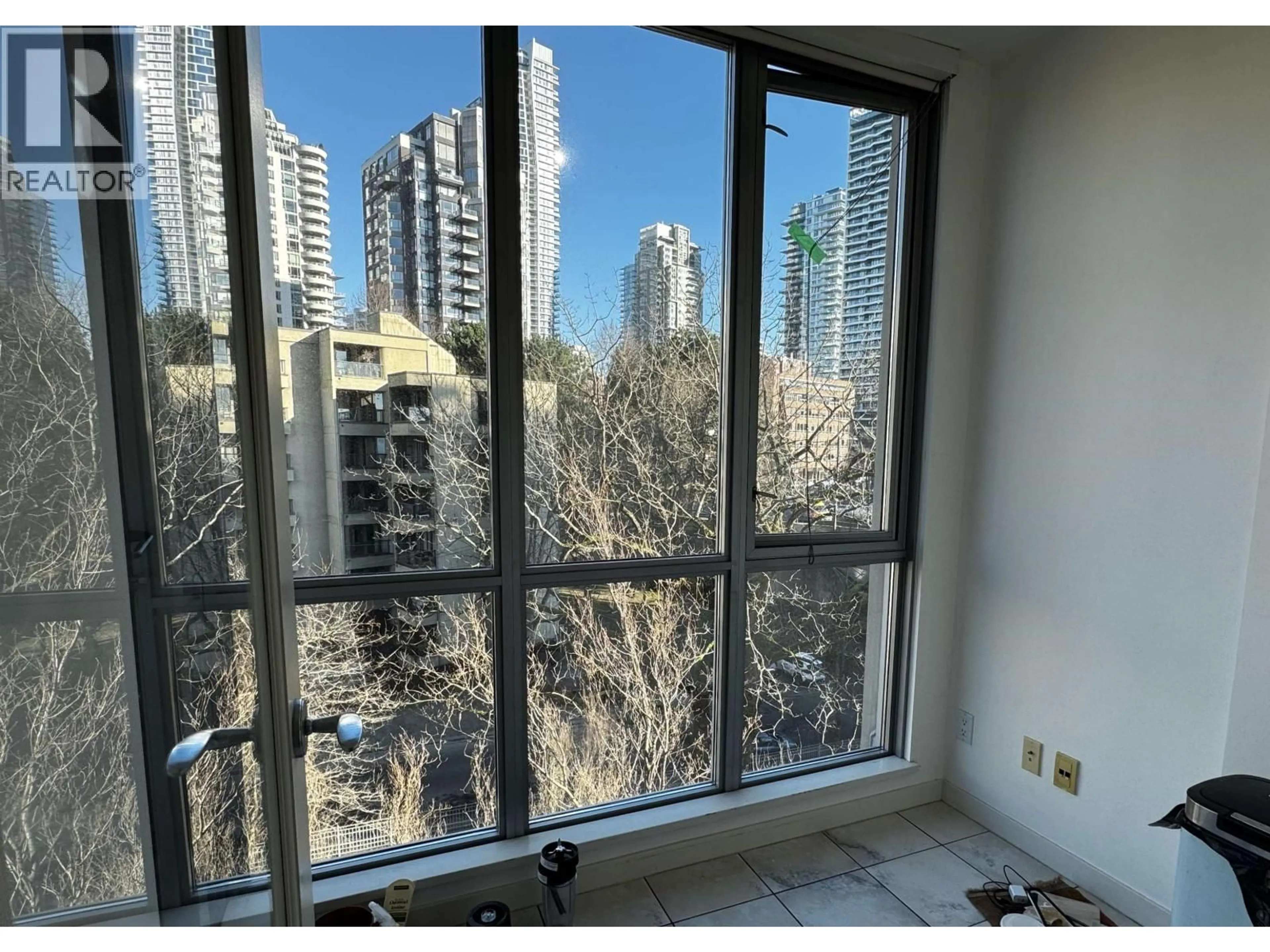 Balcony in the apartment, city buildings view from balcony for 806 - 1005 BEACH AVENUE, Vancouver British Columbia V6E3W2