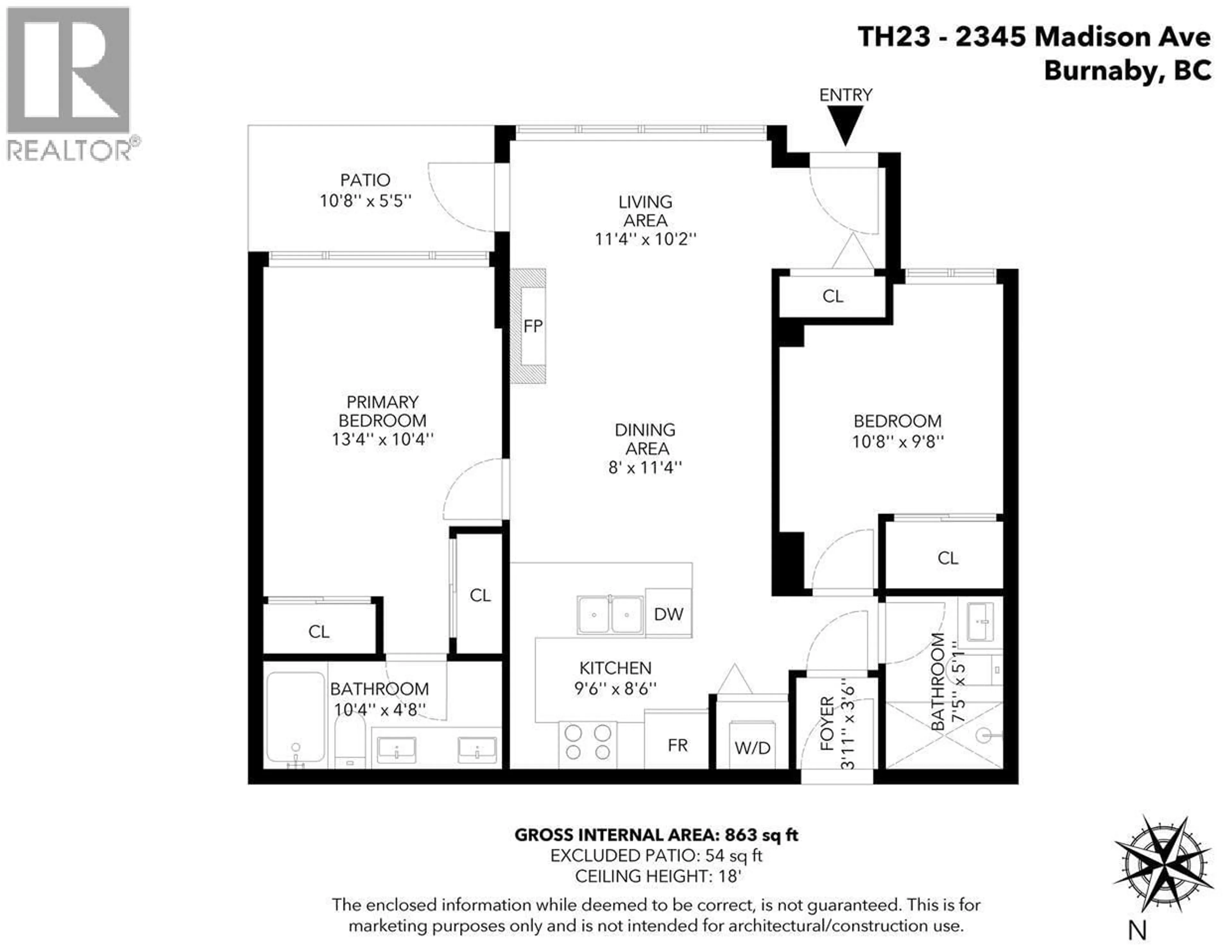 Floor plan for TH23 - 2345 MADISON AVENUE, Burnaby British Columbia V5C0B4