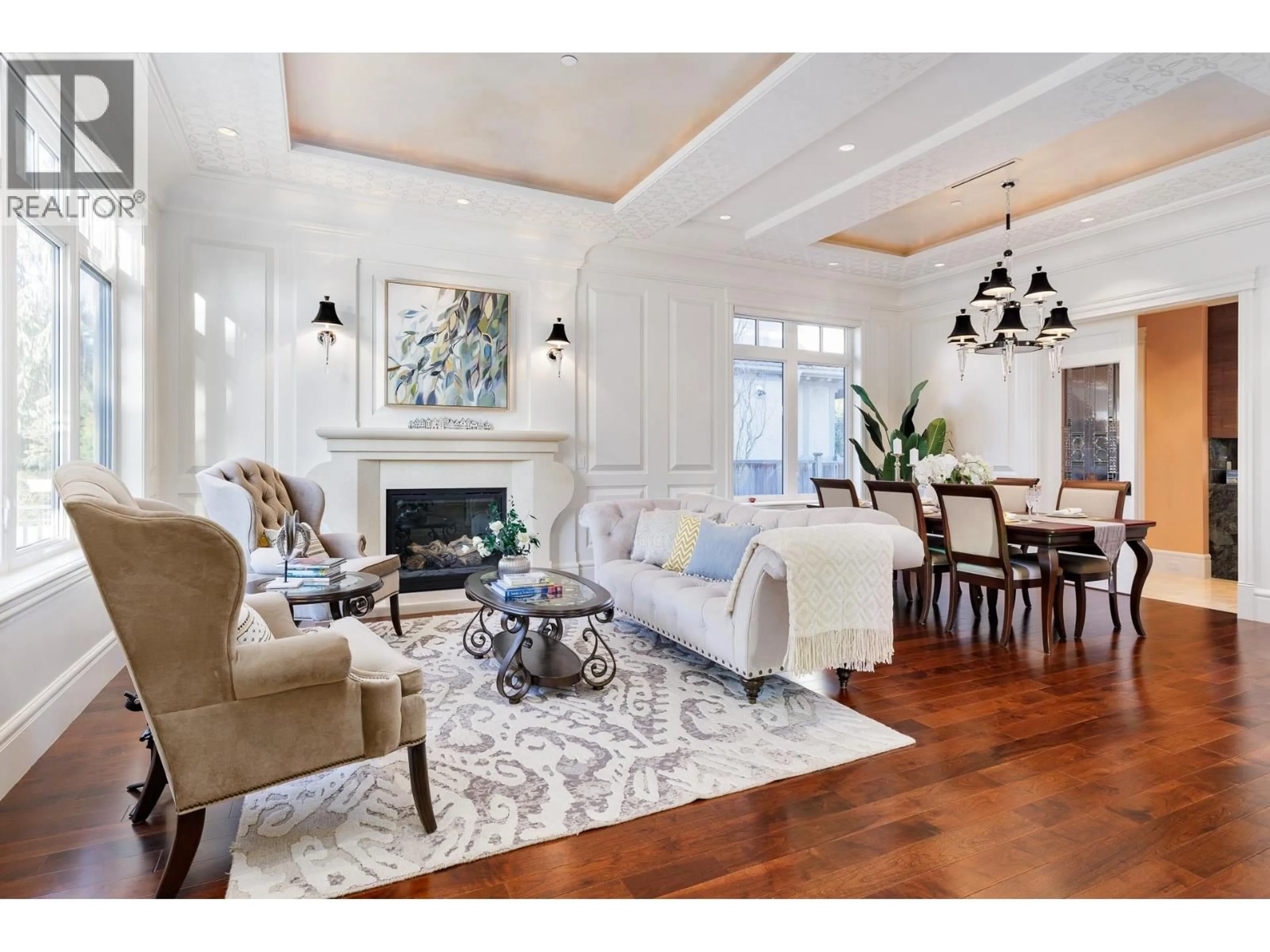 Living room with furniture, wood/laminate floor for 5826 ANGUS DRIVE, Vancouver British Columbia V6M3N8