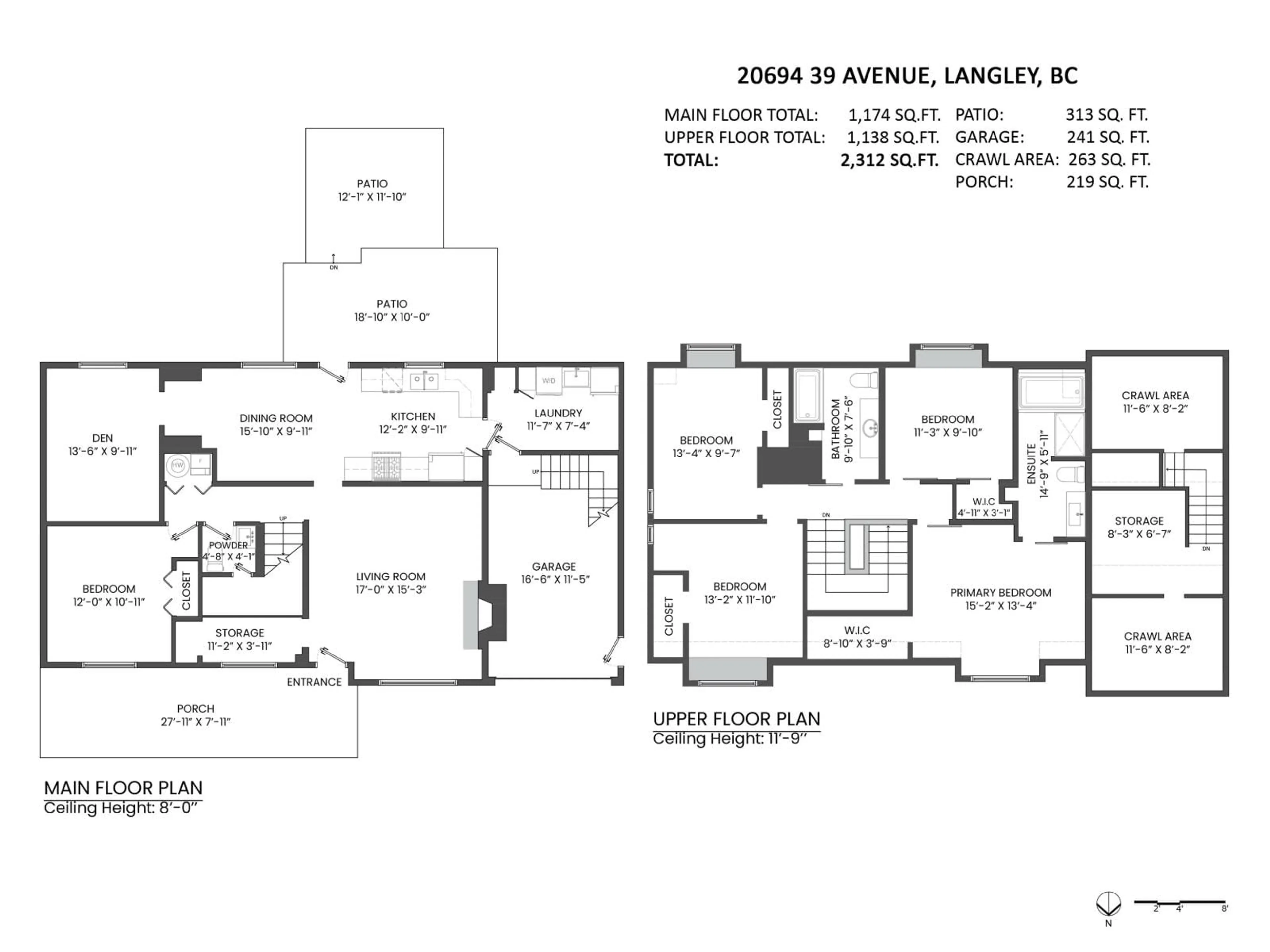 Floor plan for 20694 39 AVENUE, Langley British Columbia V3A2V6