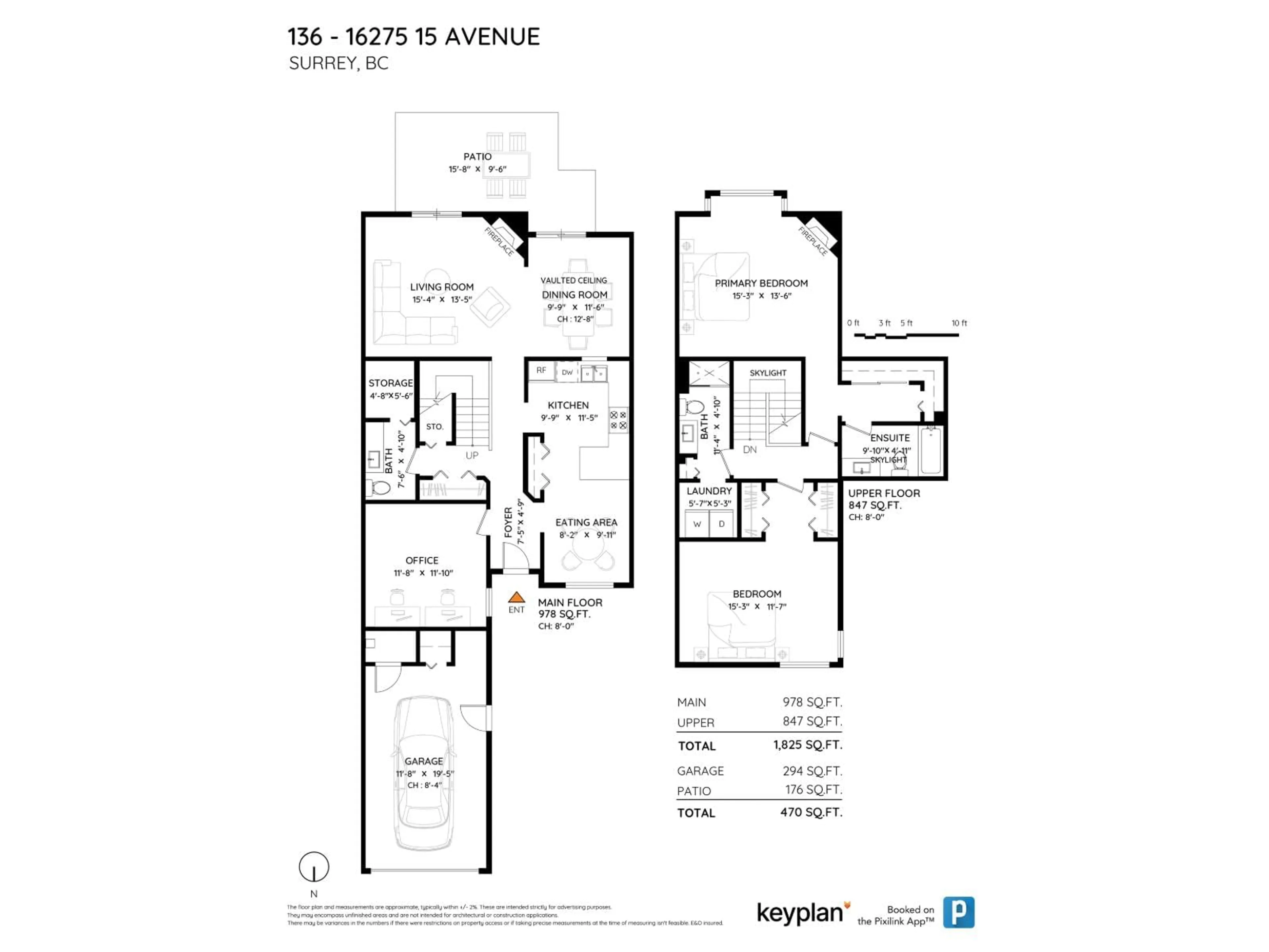 Floor plan for 136 - 16275 15 AVENUE, Surrey British Columbia V4A1L4