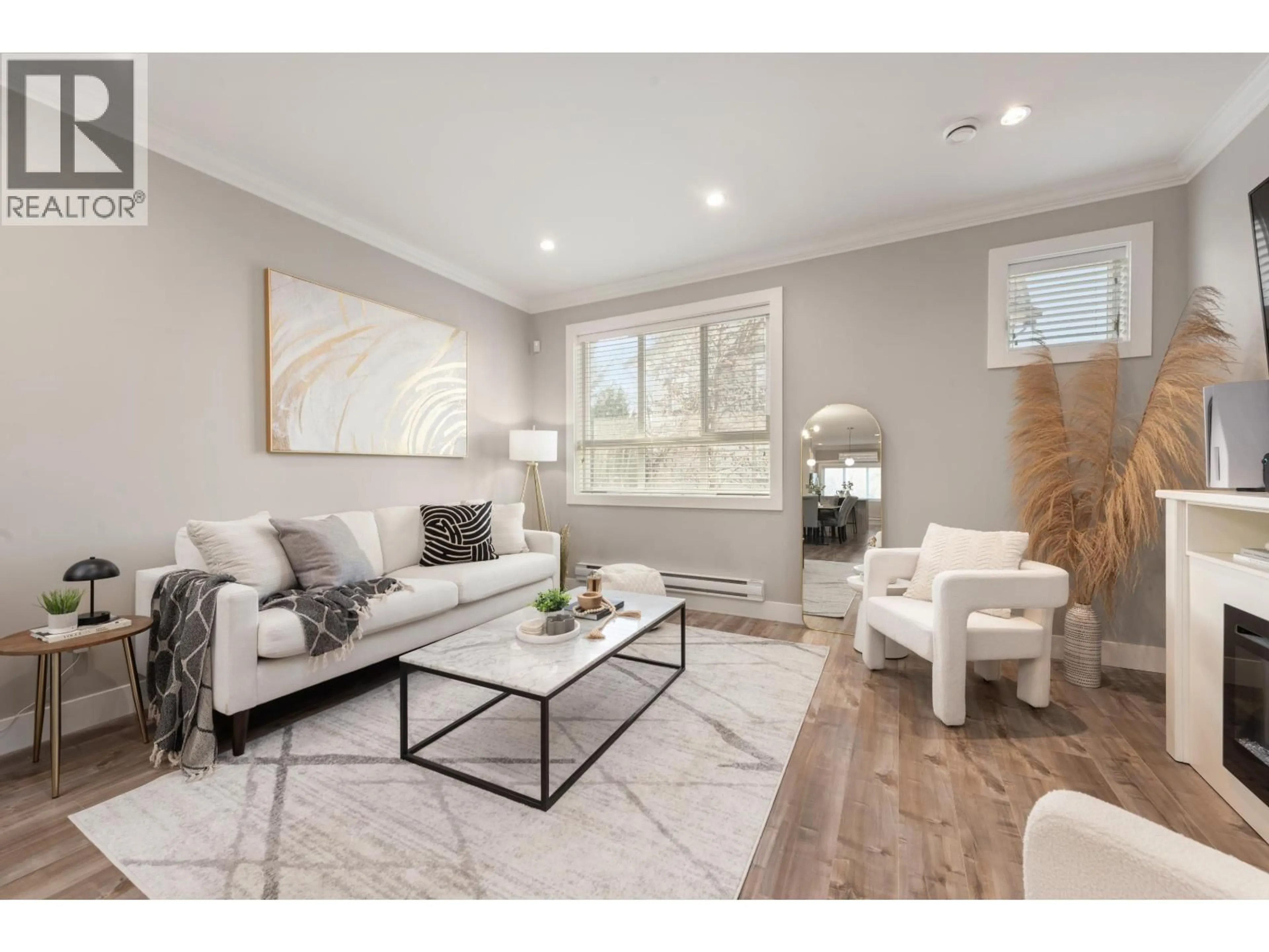 Living room with furniture, wood/laminate floor for 6 - 9840 ALBERTA ROAD, Richmond British Columbia V6Y1T6