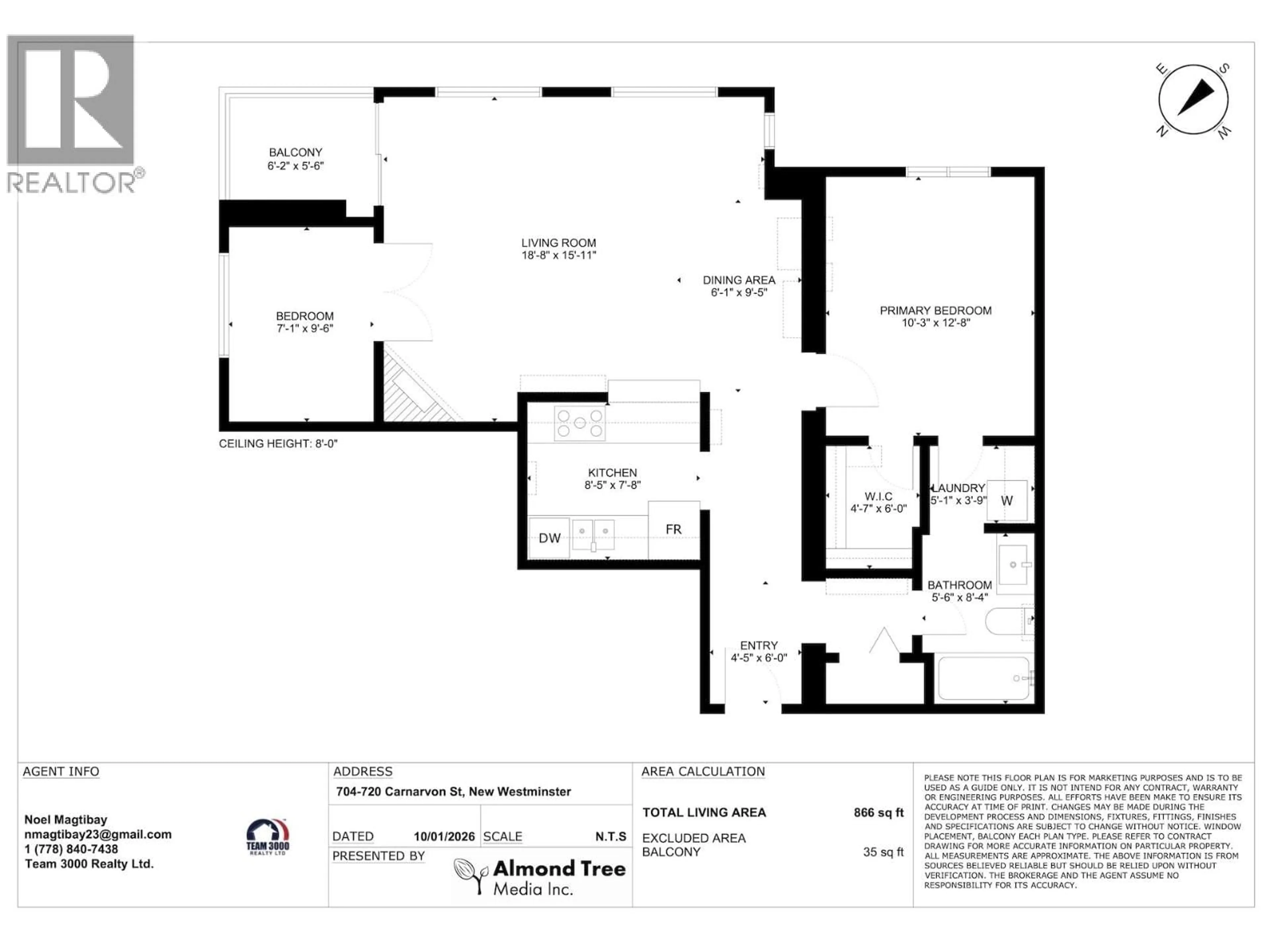 Floor plan for 704 - 720 CARNARVON STREET, New Westminster British Columbia V3M6S2