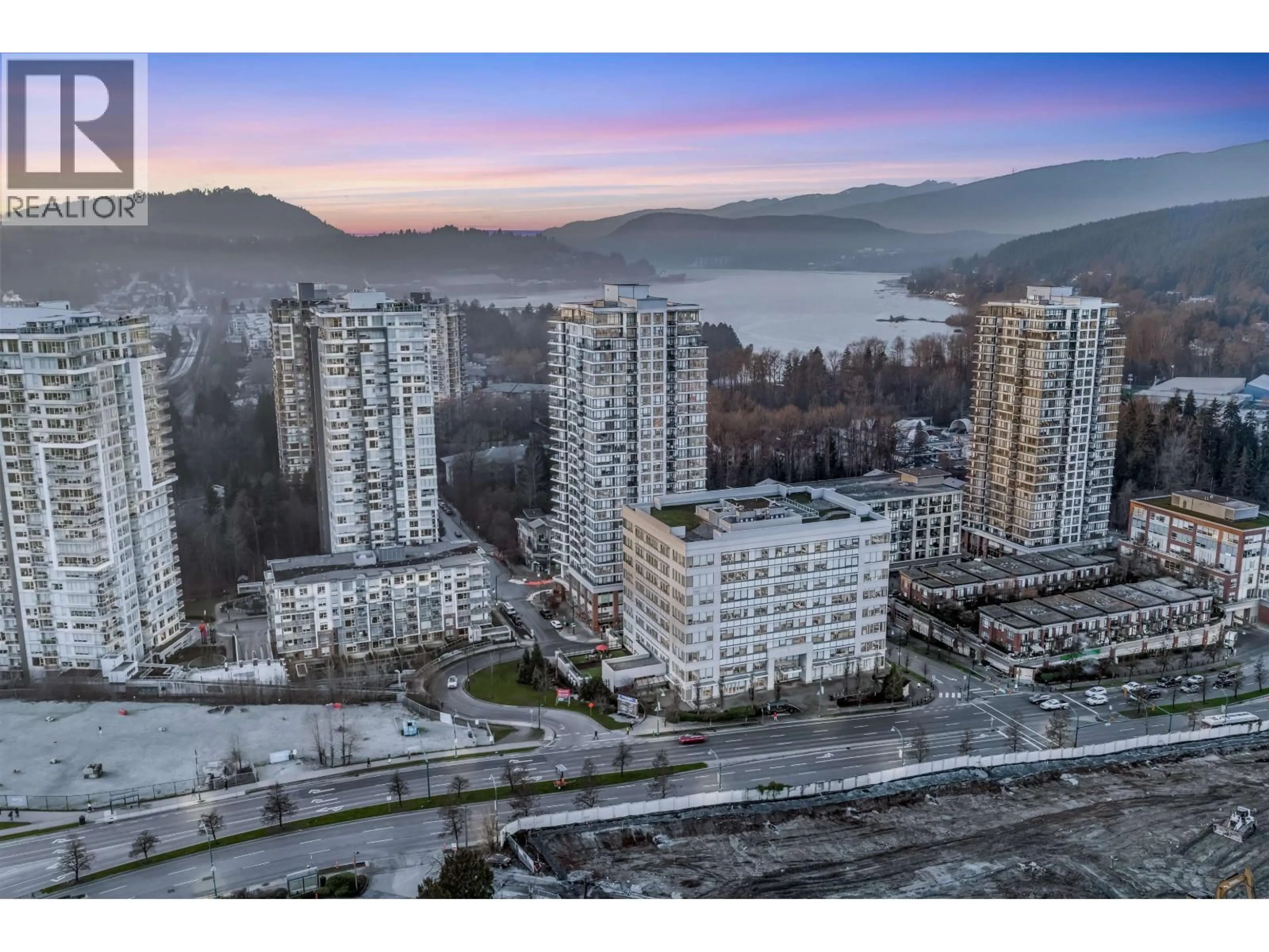 A pic from outside/outdoor area/front of a property/back of a property/a pic from drone, mountain view for 1406 - 400 CAPILANO ROAD, Port Moody British Columbia V3H0E1