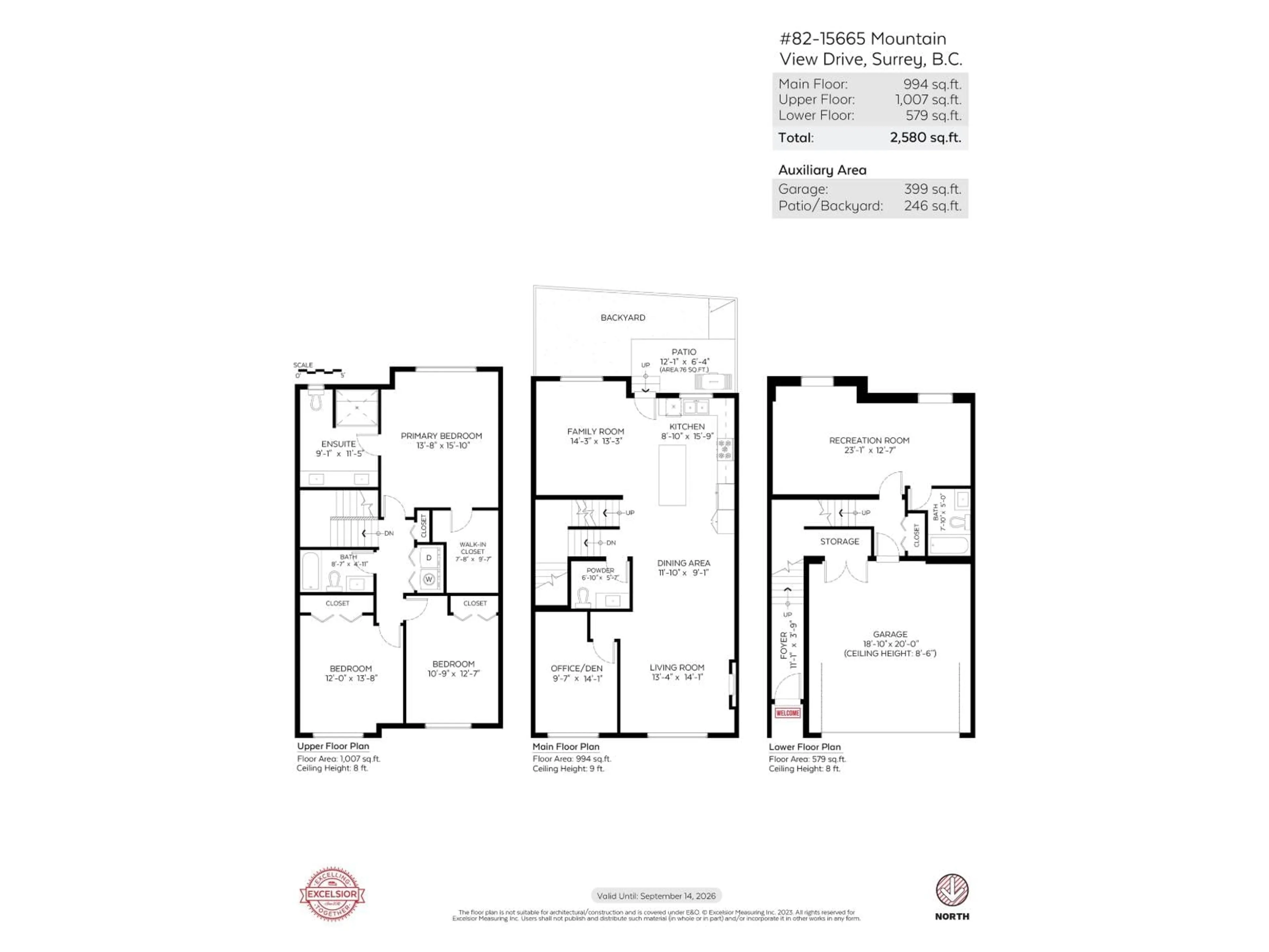 Floor plan for 82 - 15665 MOUNTAIN VIEW DRIVE, Surrey British Columbia V3Z0W8