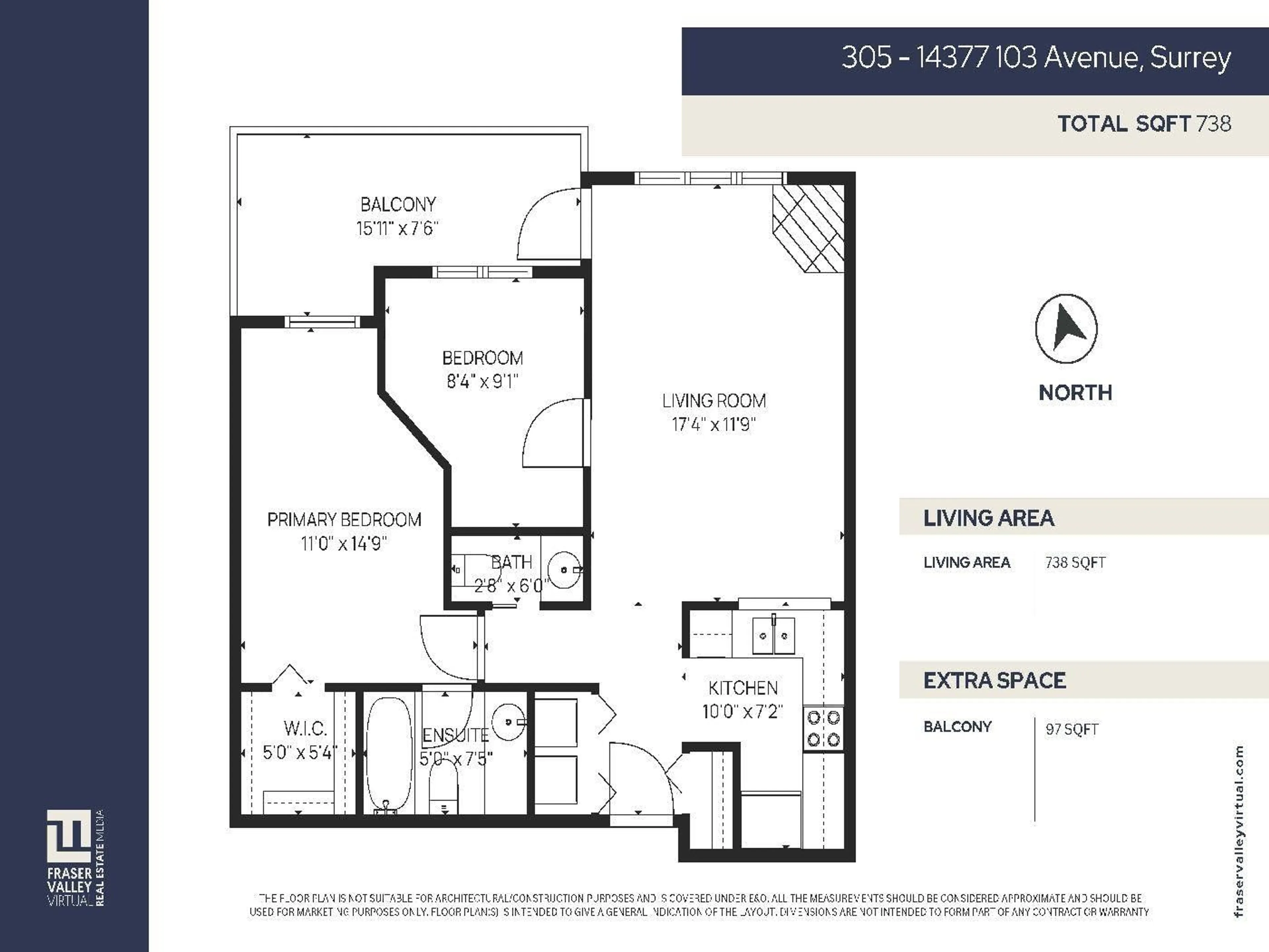 Floor plan for 305 - 14377 103 AVENUE, Surrey British Columbia V3T5V5