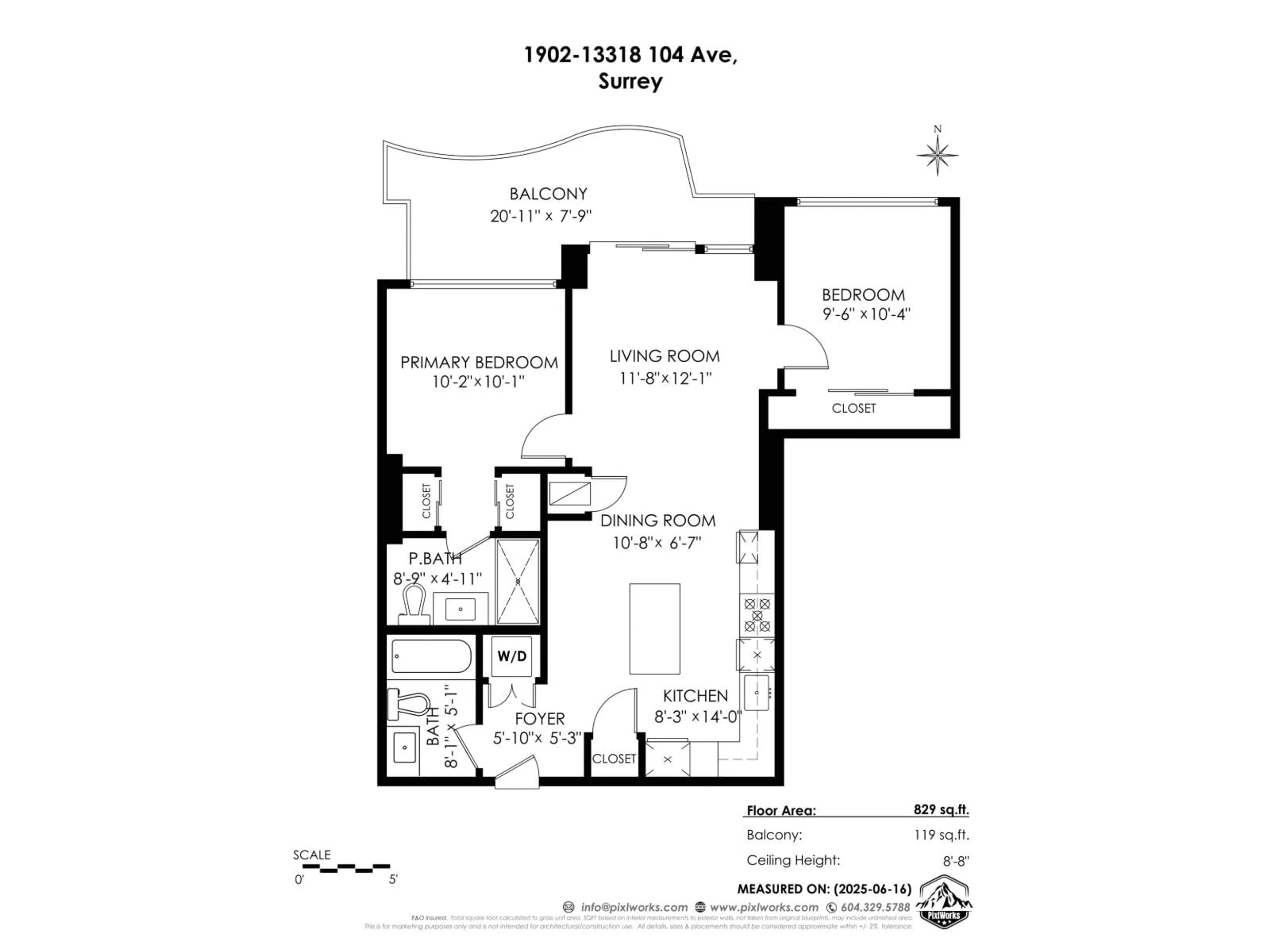 Floor plan for 1902 - 13318 104 AVENUE, Surrey British Columbia V3T0R2