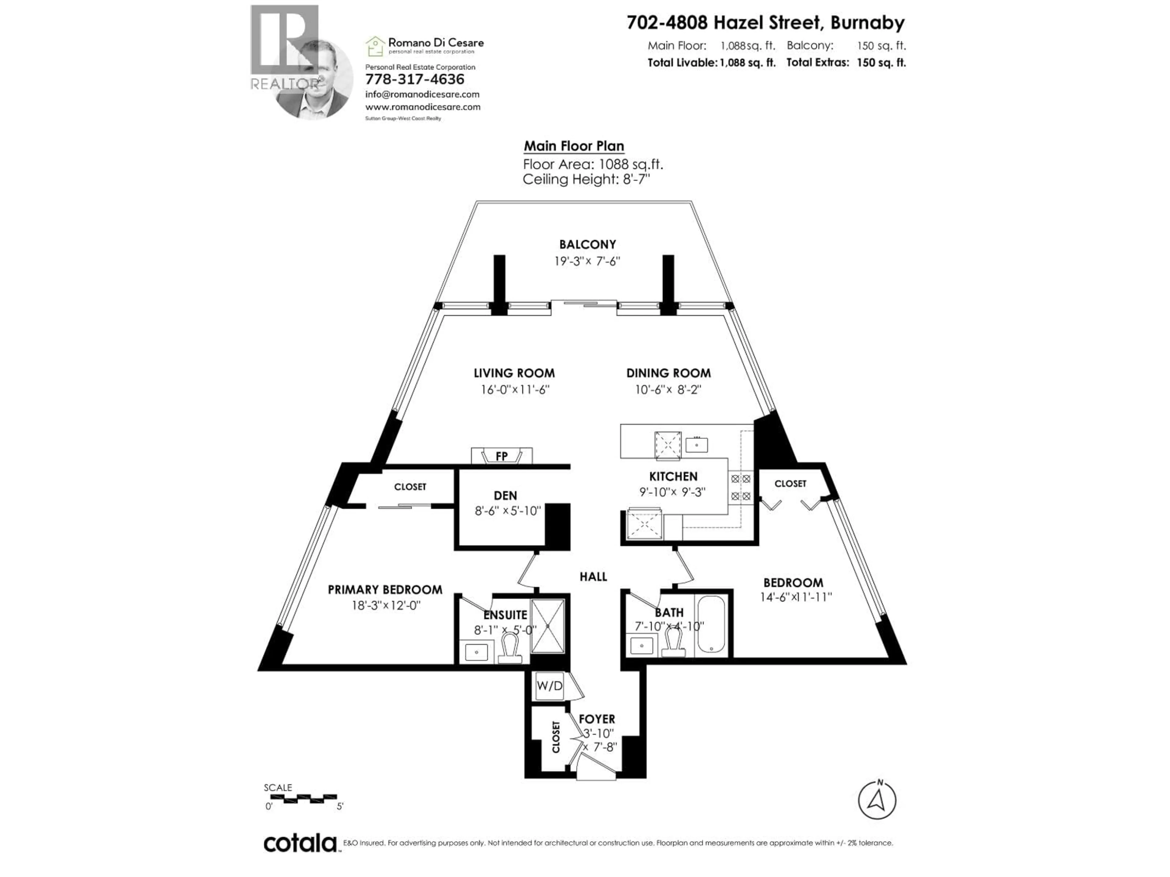 Floor plan for 702 - 4808 HAZEL STREET, Burnaby British Columbia V5H0A2