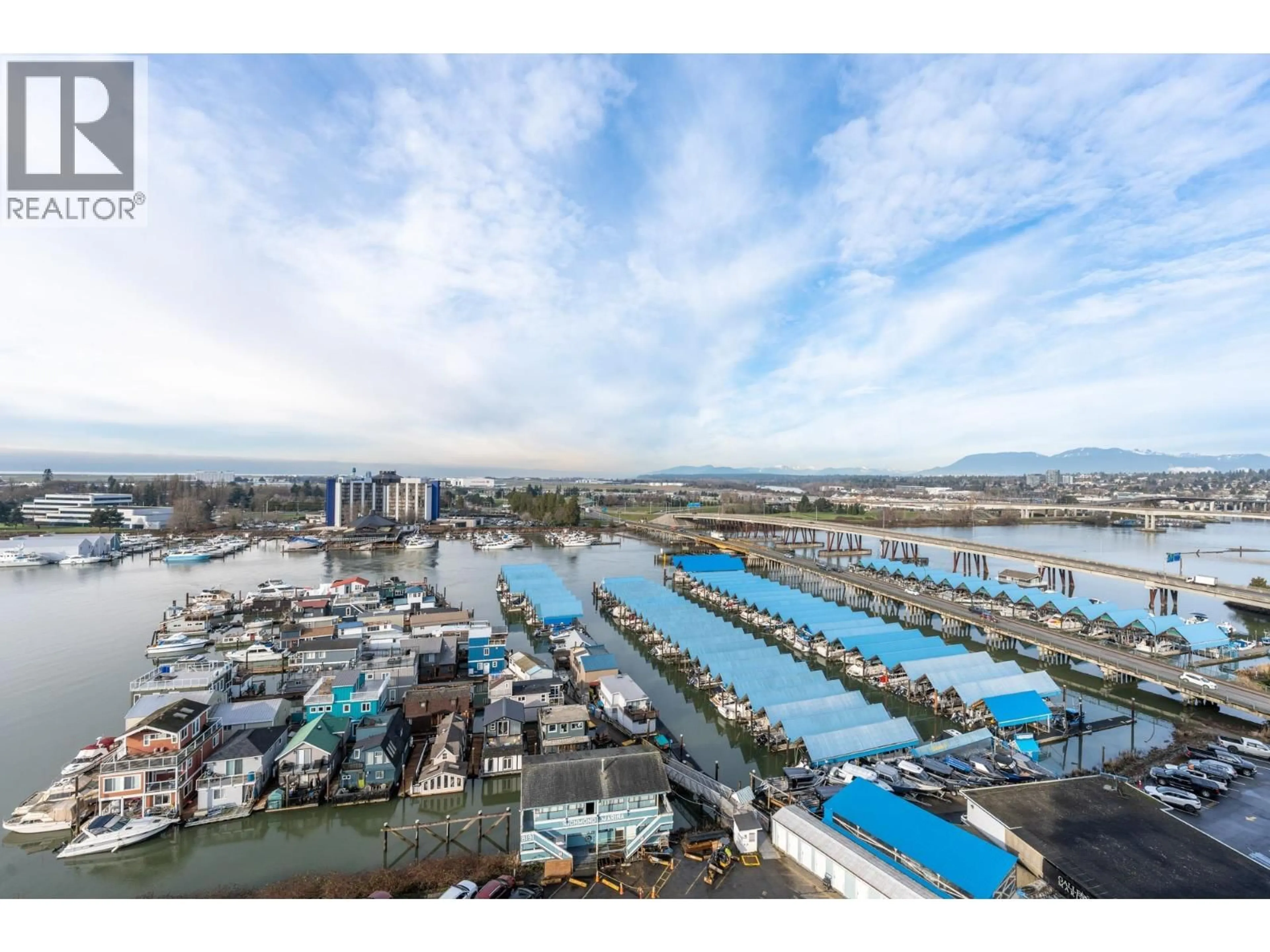 A pic from outside/outdoor area/front of a property/back of a property/a pic from drone, water/lake/river/ocean view for 1706 - 3333 CORVETTE WAY, Richmond British Columbia V6X0E3