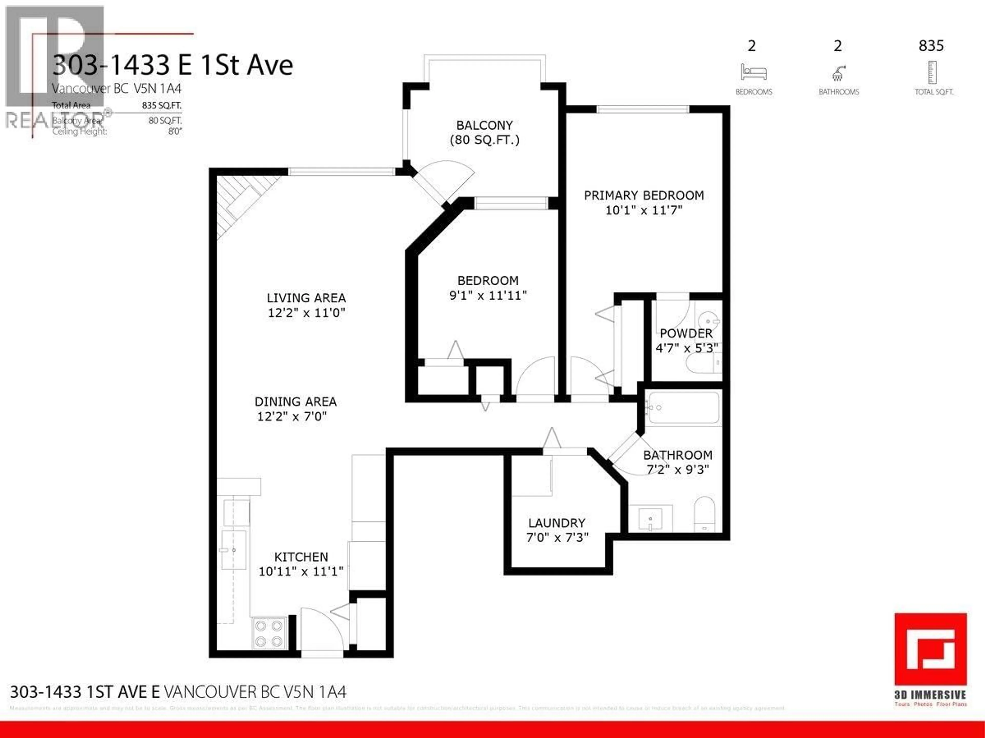 Floor plan for 303 - 1433 1ST AVENUE, Vancouver British Columbia V5N1A4