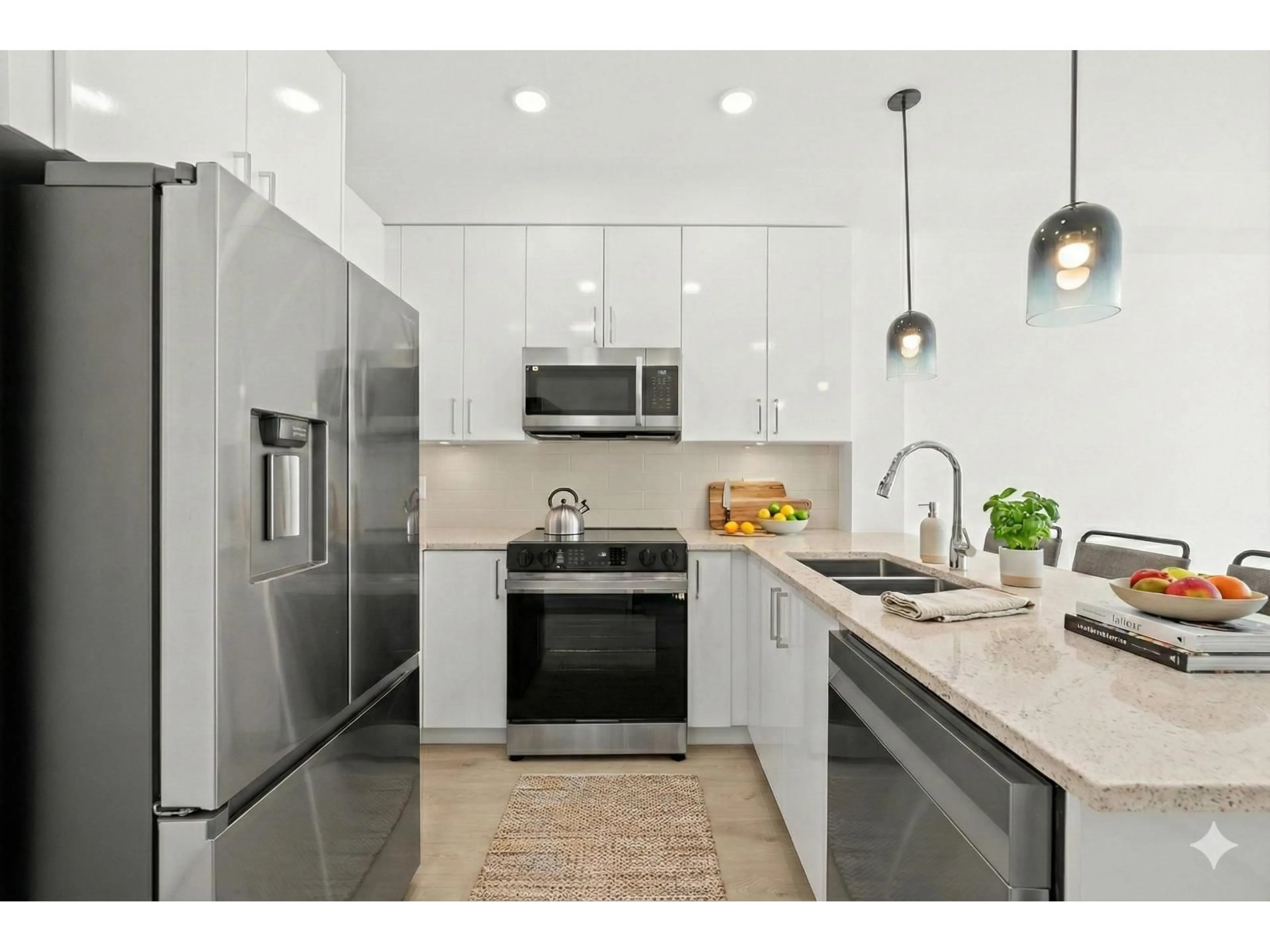 Open concept kitchen, ceramic/tile floor for 507 - 5504 BRYDON CRESCENT, Langley British Columbia V3A4A4